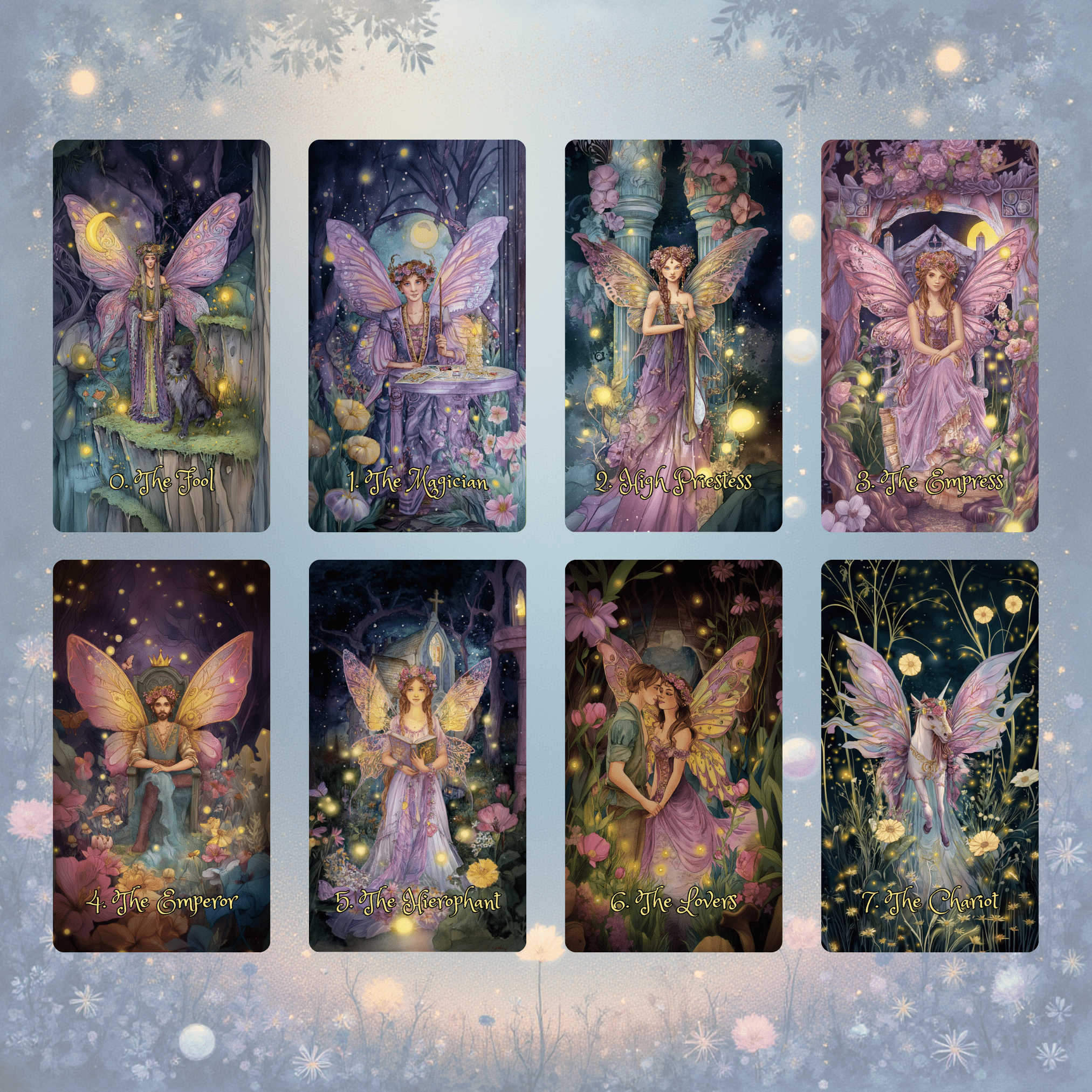 Midnight Fae Tarot 🌙 A 78 - card deck woven with twilight wings, gentle shadows, and faerie - born magic. - Hattie Thorn Tarot