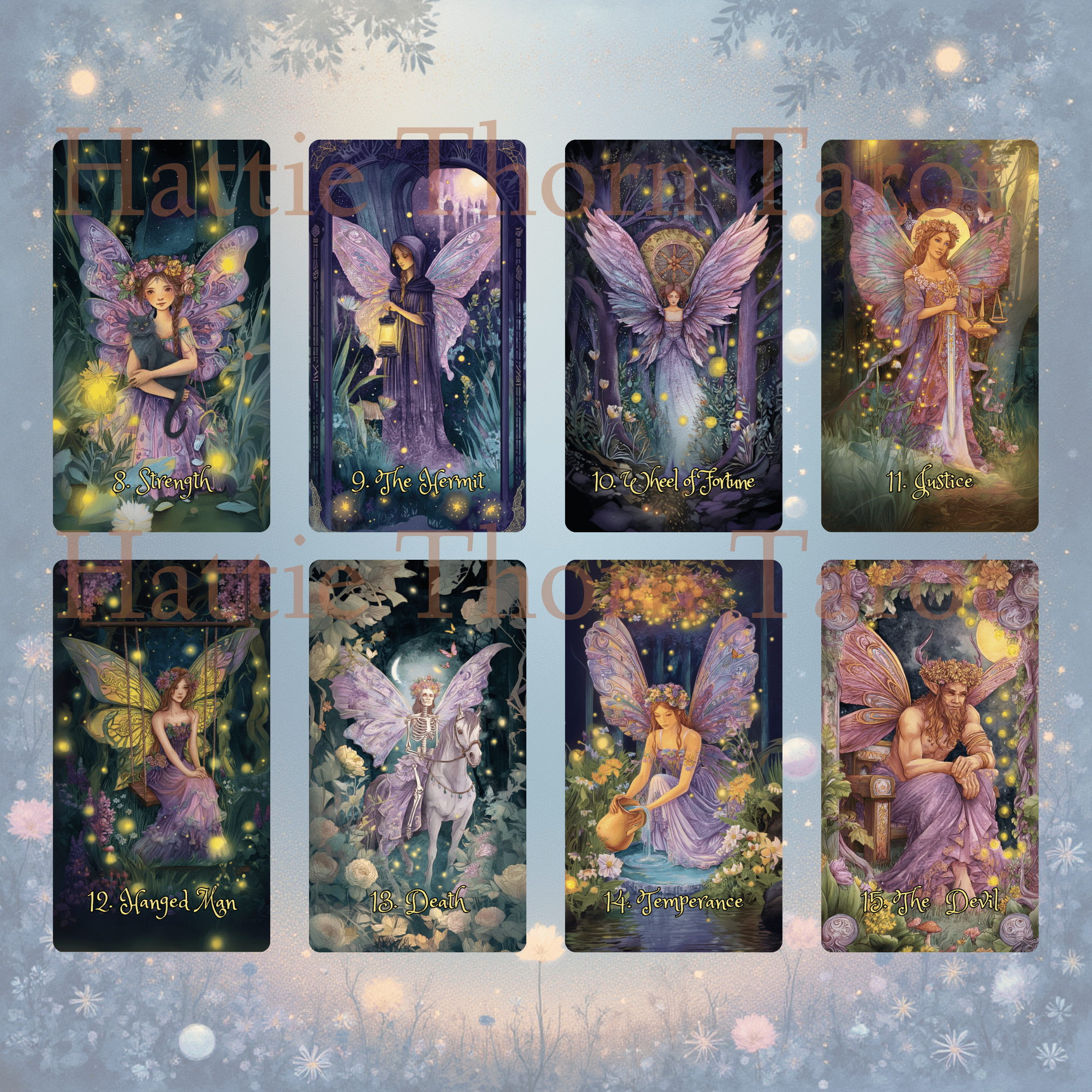 Midnight Fae Tarot 🌙 A 78 - card deck woven with twilight wings, gentle shadows, and faerie - born magic. - Hattie Thorn Tarot