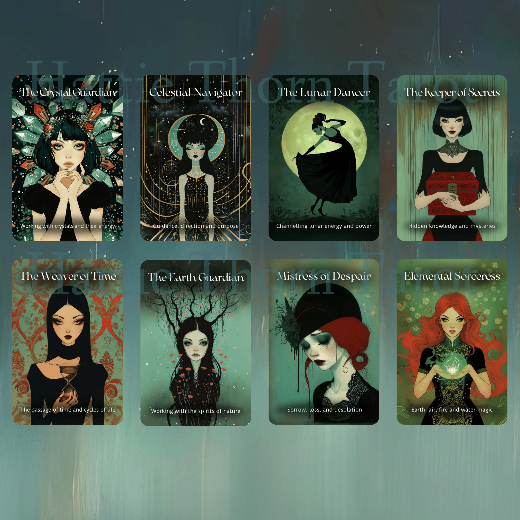 Mystic Maidens Oracle ✨ A 50 - card oracle deck for self - trust, sacred insight, and goddess guidance - Hattie Thorn Tarot