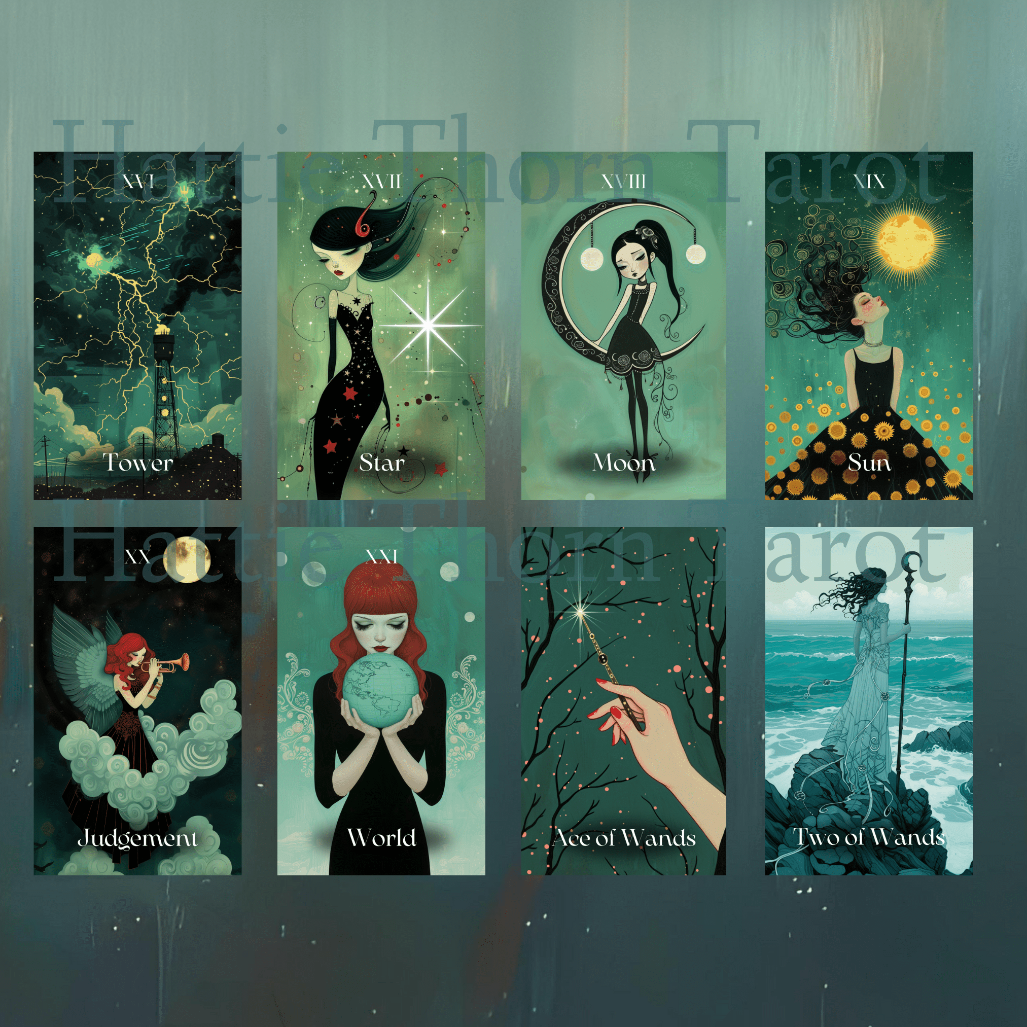 Mystic Maidens Tarot & Oracle Bundle ✨ A dreamy 2 - deck celebration of intuition, sisterhood, and soft magic - Hattie Thorn Tarot