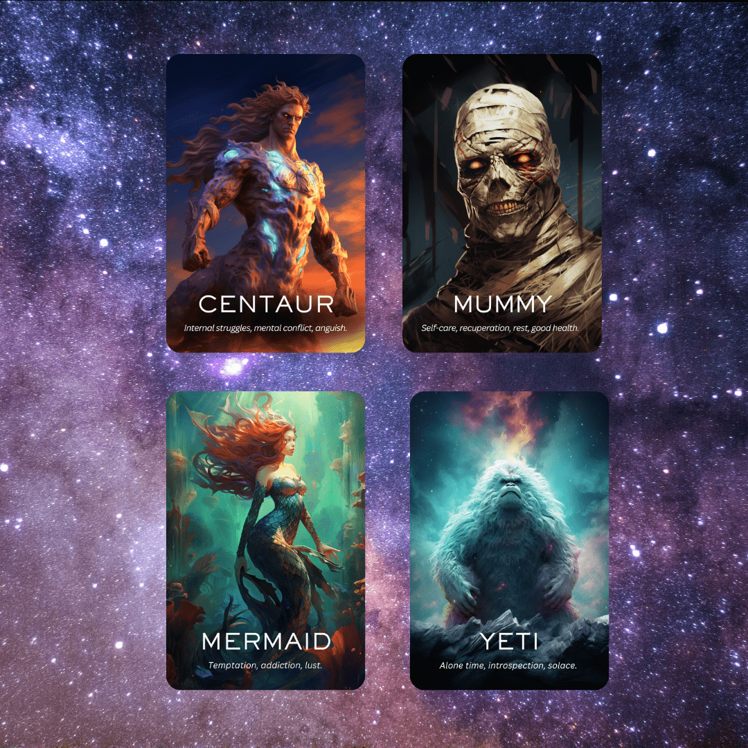 Myths & Monsters Oracle 🐉 Ancient legends. Hidden truths. One deck to summon them all. - Hattie Thorn Tarot