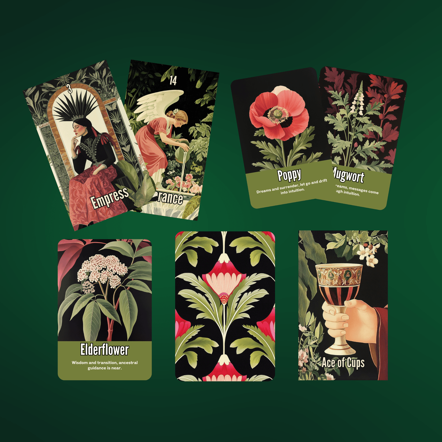 Nightshade Oracle 🌿 A 50 - card oracle deck of poisonous beauty, shadowed truth, and intuitive reflection - Hattie Thorn Tarot