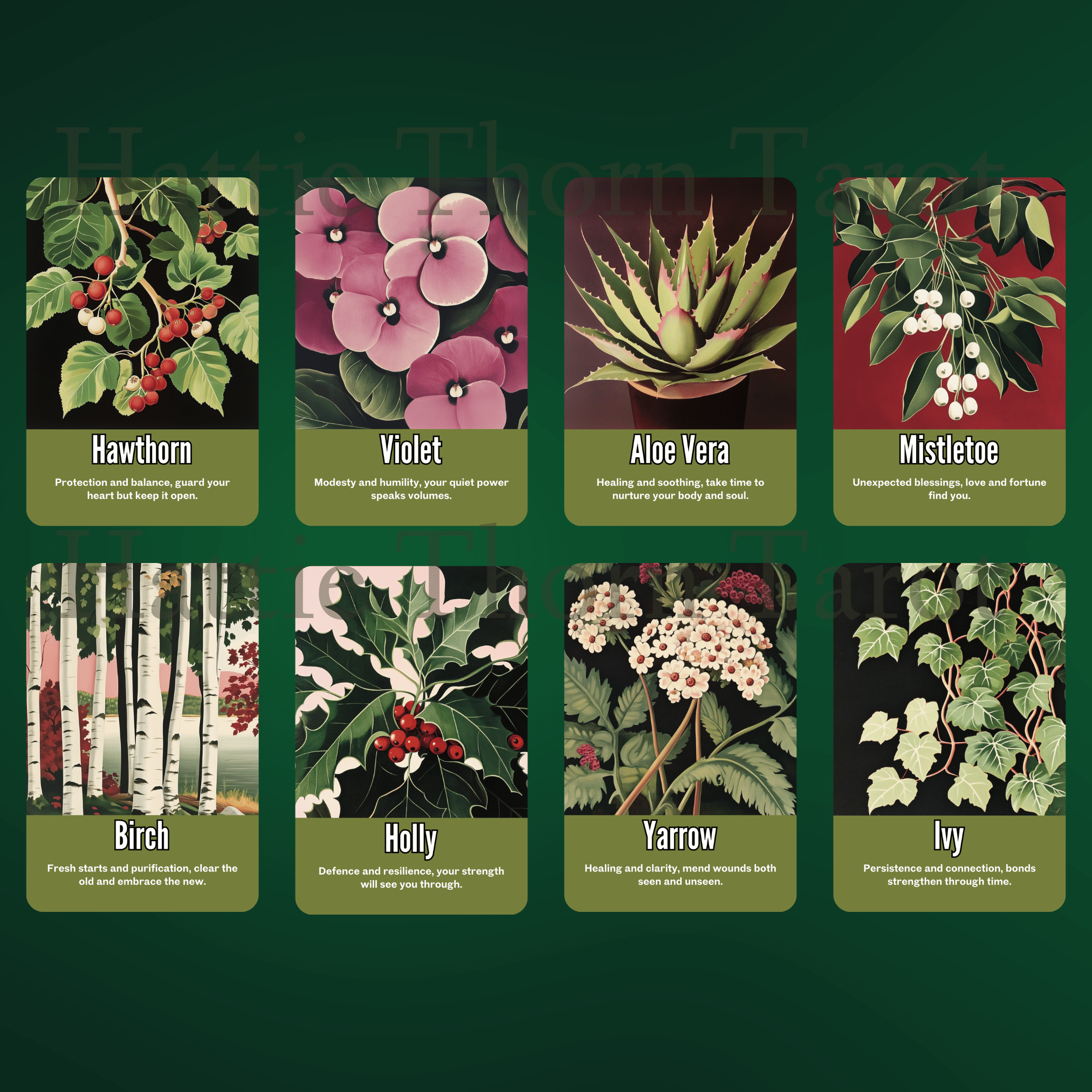 Nightshade Tarot & Oracle Bundle 🌿 A 2 - deck descent into floral shadow, mystical depth, and midnight soul work - Hattie Thorn Tarot