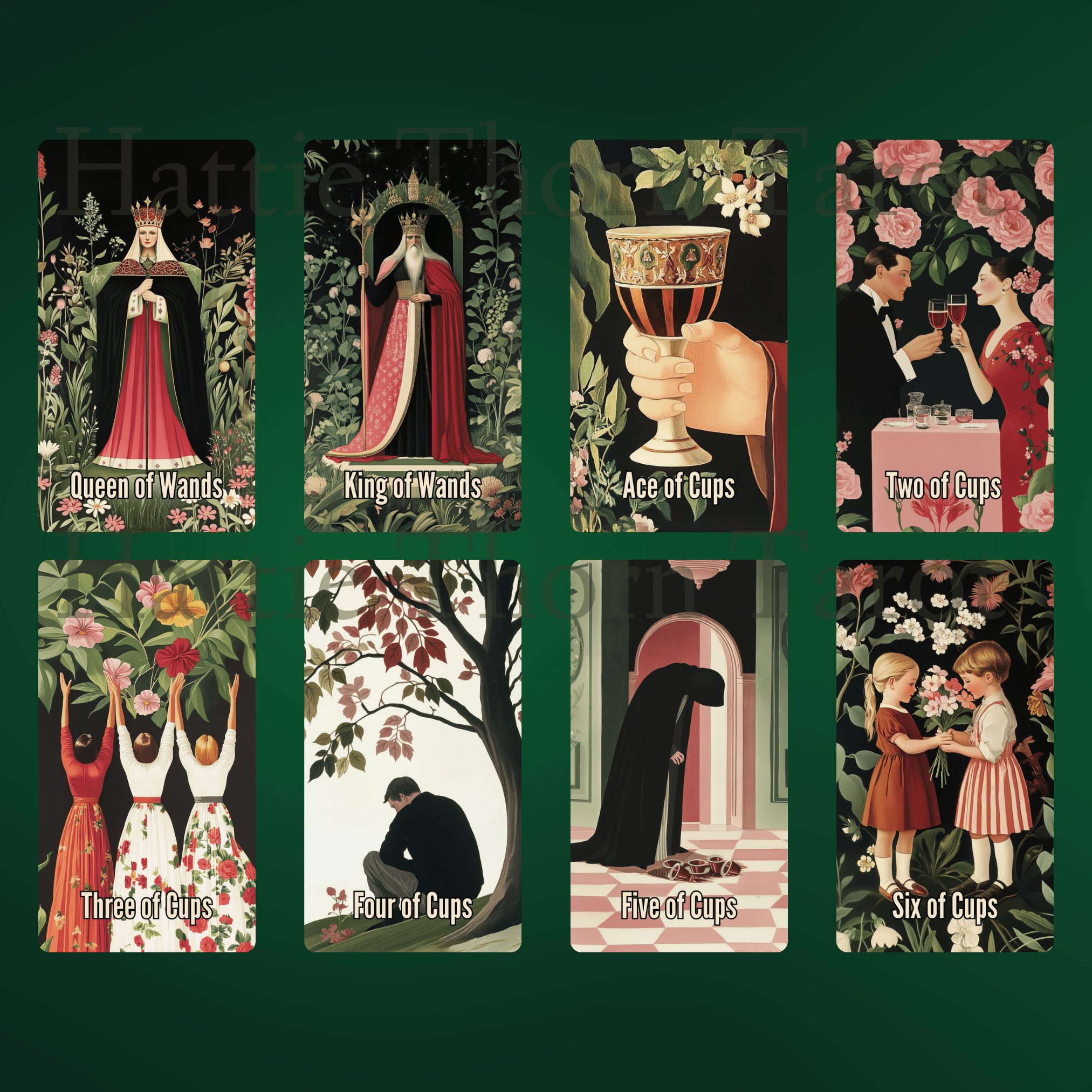 Nightshade Tarot & Oracle Bundle 🌿 A 2 - deck descent into floral shadow, mystical depth, and midnight soul work - Hattie Thorn Tarot