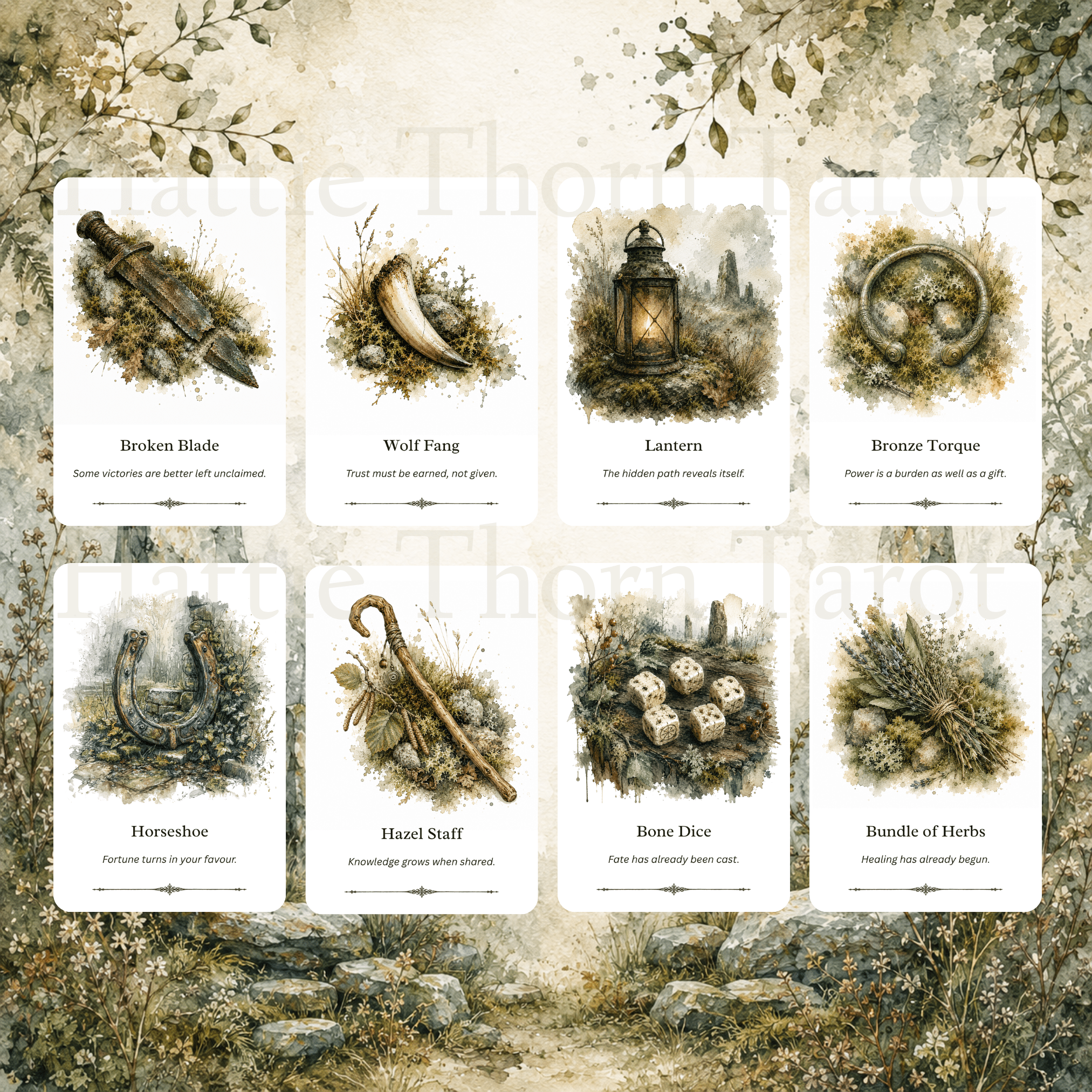Sacred Isles Oracle 🐦⬛ 50 relics, omens, and forgotten treasures carrying messages from the old landscapes of Britain. - Hattie Thorn Tarot
