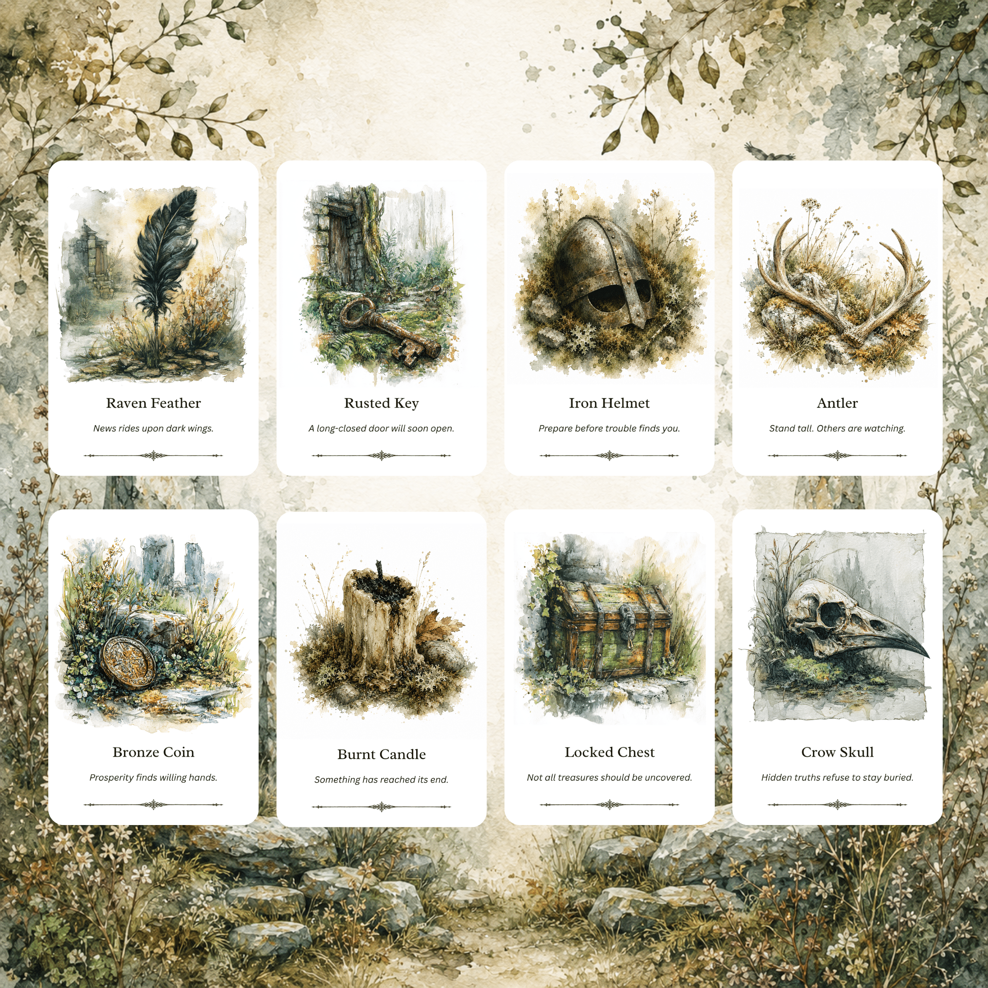 Sacred Isles Oracle 🐦⬛ 50 relics, omens, and forgotten treasures carrying messages from the old landscapes of Britain. - Hattie Thorn Tarot