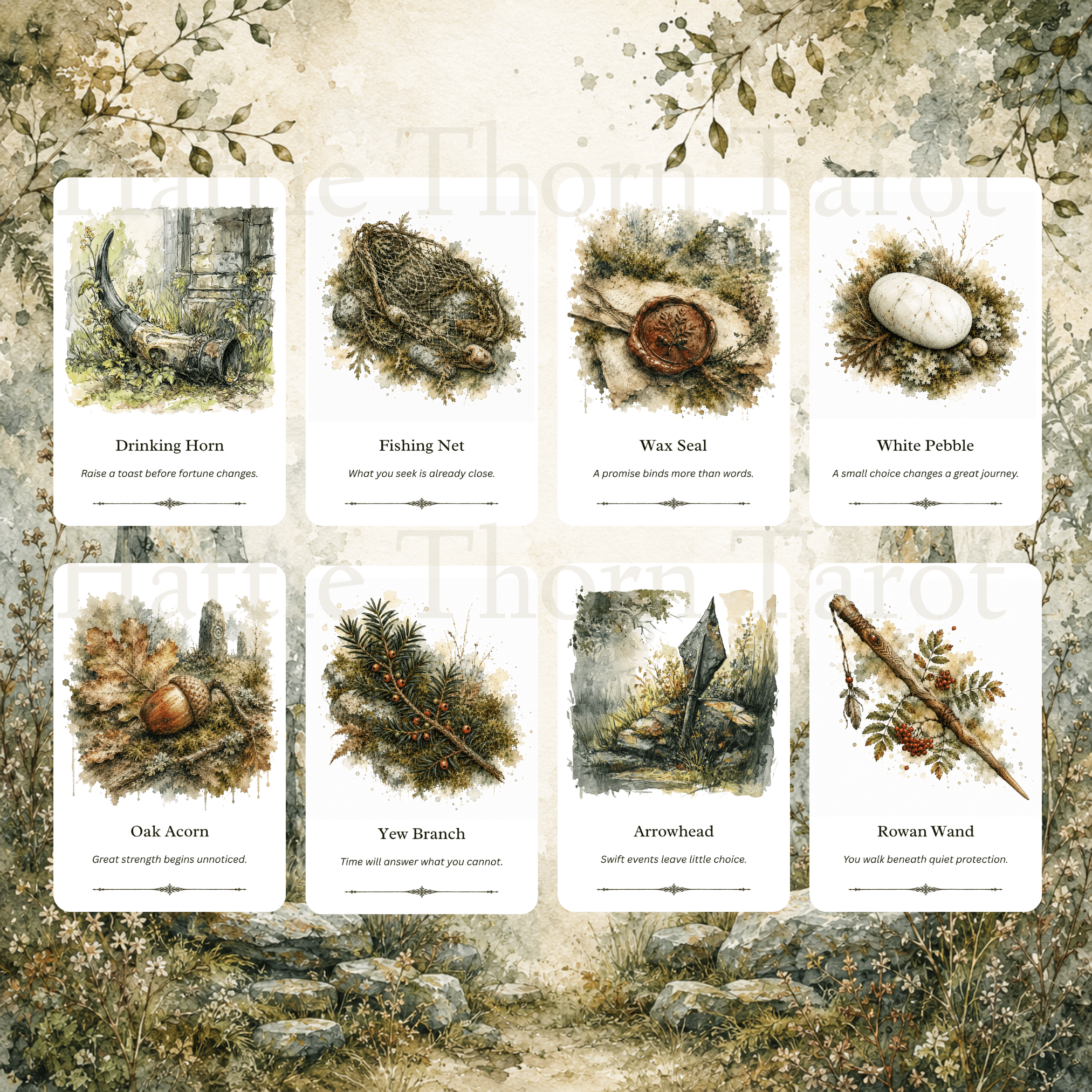 Sacred Isles Oracle 🐦⬛ 50 relics, omens, and forgotten treasures carrying messages from the old landscapes of Britain. - Hattie Thorn Tarot