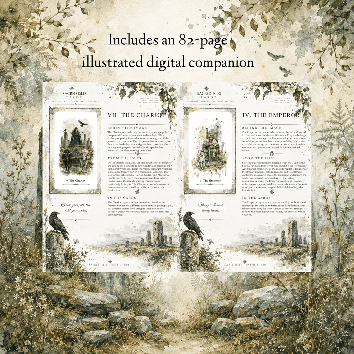 Sacred Isles Tarot 🐦⬛ ancient paths, forgotten legends, and timeless tarot wisdom woven through the wild landscapes of Britain. - Hattie Thorn Tarot