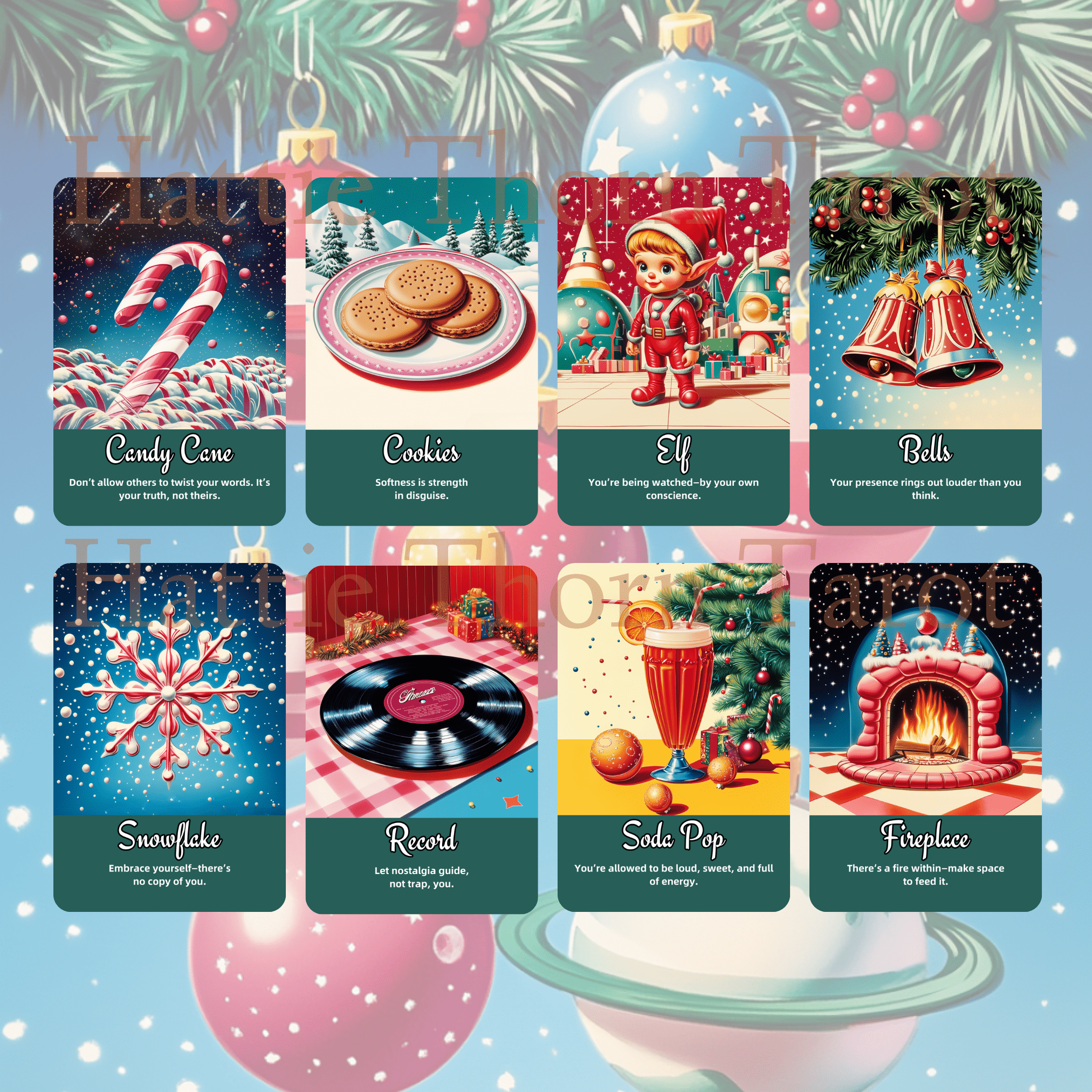 🎅 Sarsaparilla Christmas Oracle 🎅 — Sweet Nostalgia and Retro Pin - Up Christmas Magic - Hattie Thorn Tarot