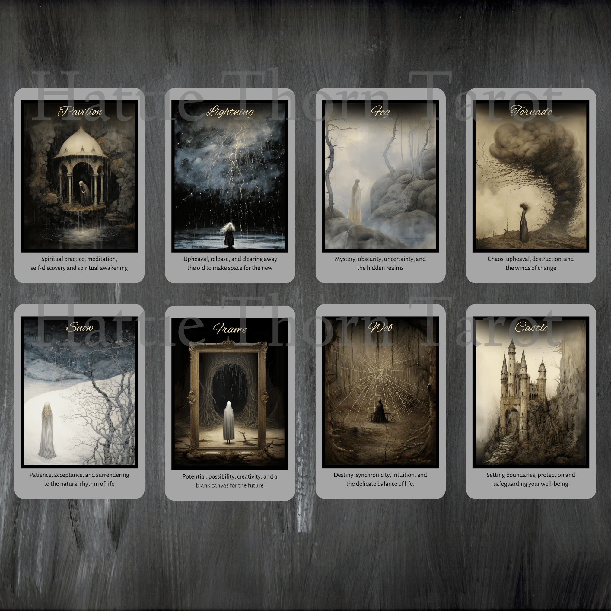 Shadow Fates Oracle 🌙 A 45 - card oracle deck for shadow work, folklore insight, and lunar reflection - Hattie Thorn Tarot