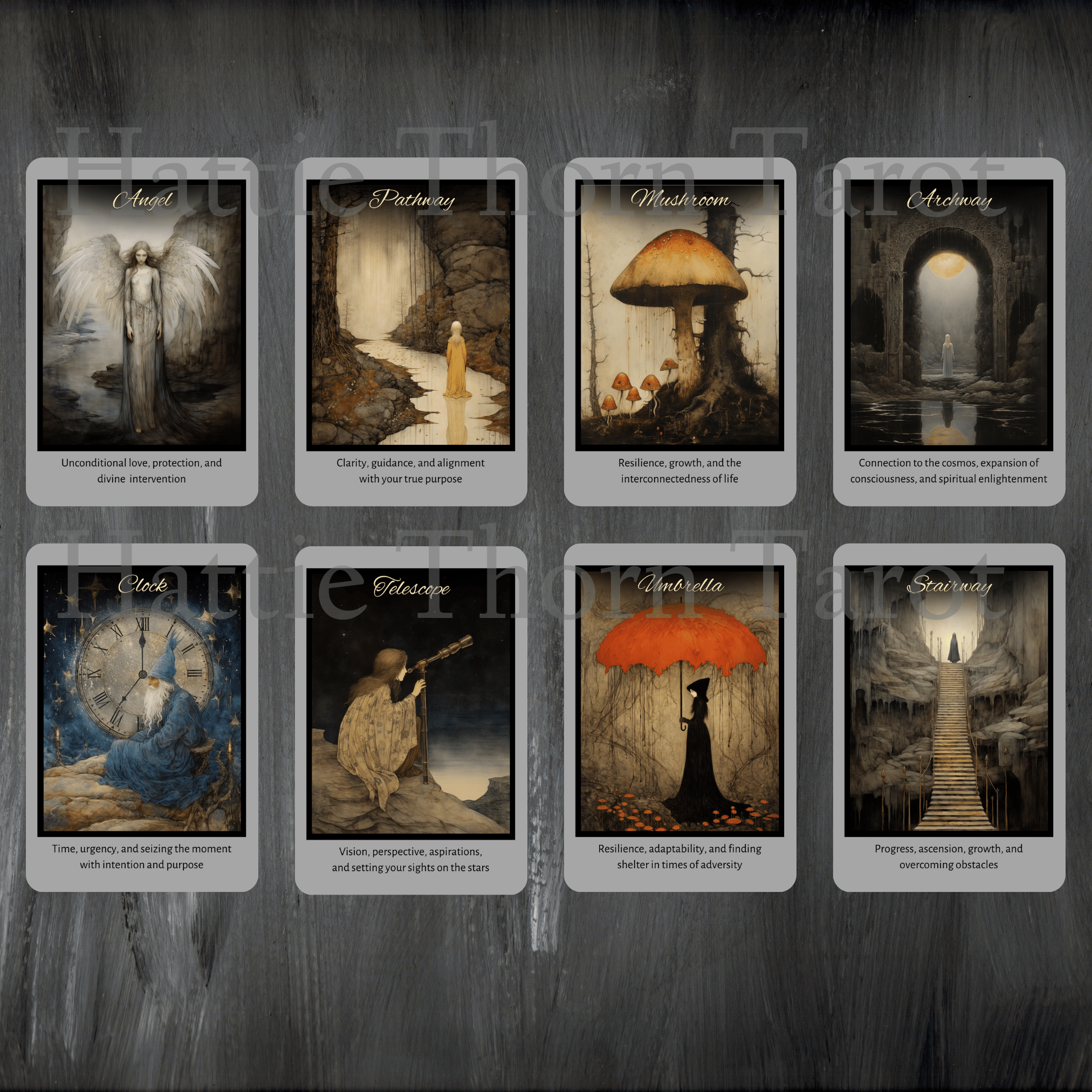 Shadow Fates Oracle 🌙 A 45 - card oracle deck for shadow work, folklore insight, and lunar reflection - Hattie Thorn Tarot