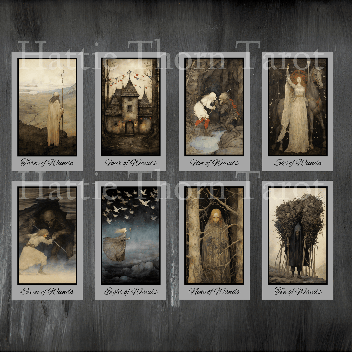 Shadow Fates Tarot & Oracle Bundle 🌙 A haunting 2 - deck journey through folklore, fate, and the mystical unknown - Hattie Thorn Tarot
