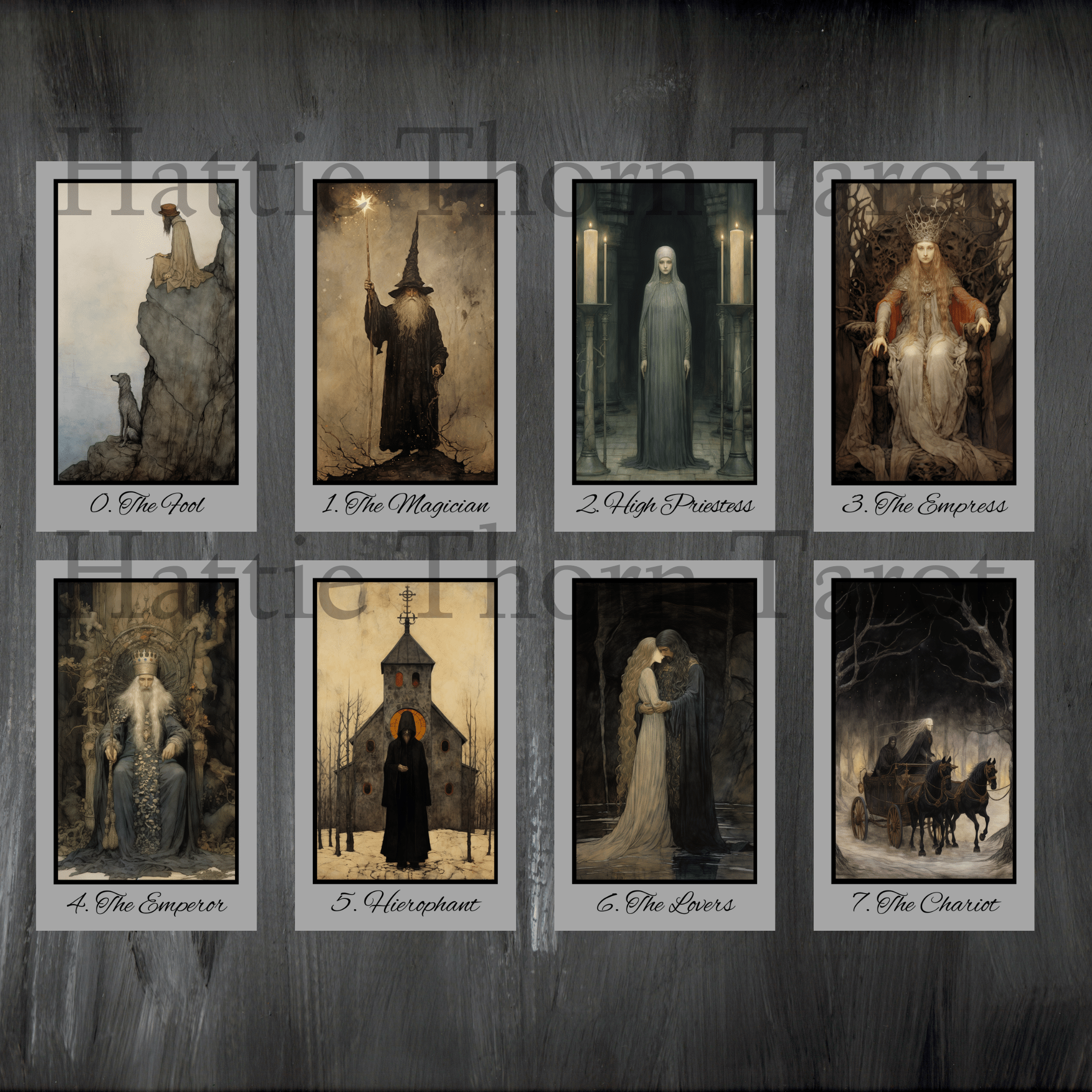 Shadow Fates Tarot & Oracle Bundle 🌙 A haunting 2 - deck journey through folklore, fate, and the mystical unknown - Hattie Thorn Tarot