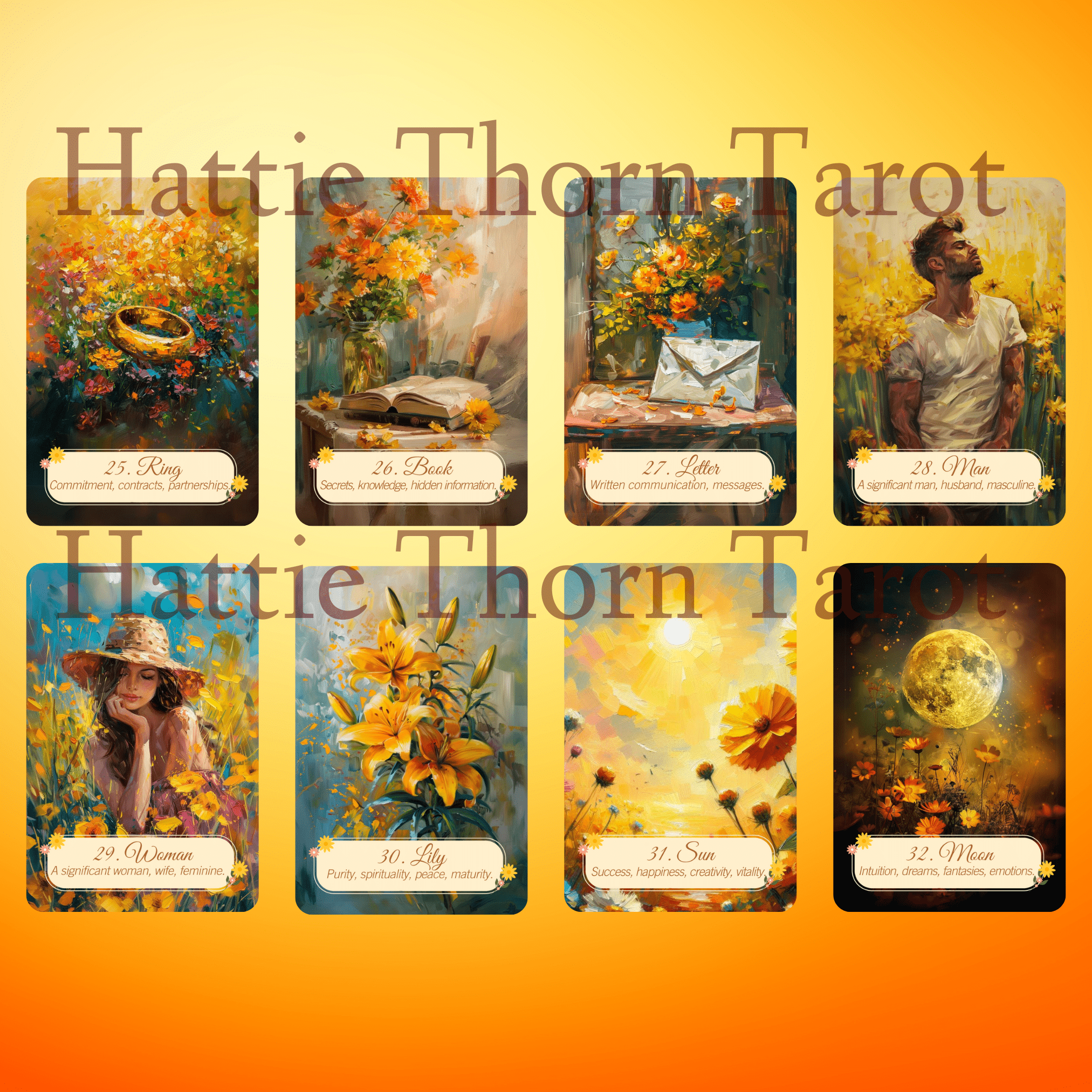 Summer Meadows Tarot & Lenormand Bundle 🌻 A radiant 2 - deck set celebrating nature’s peak—insight wrapped in wildflowers and golden light - Hattie Thorn Tarot
