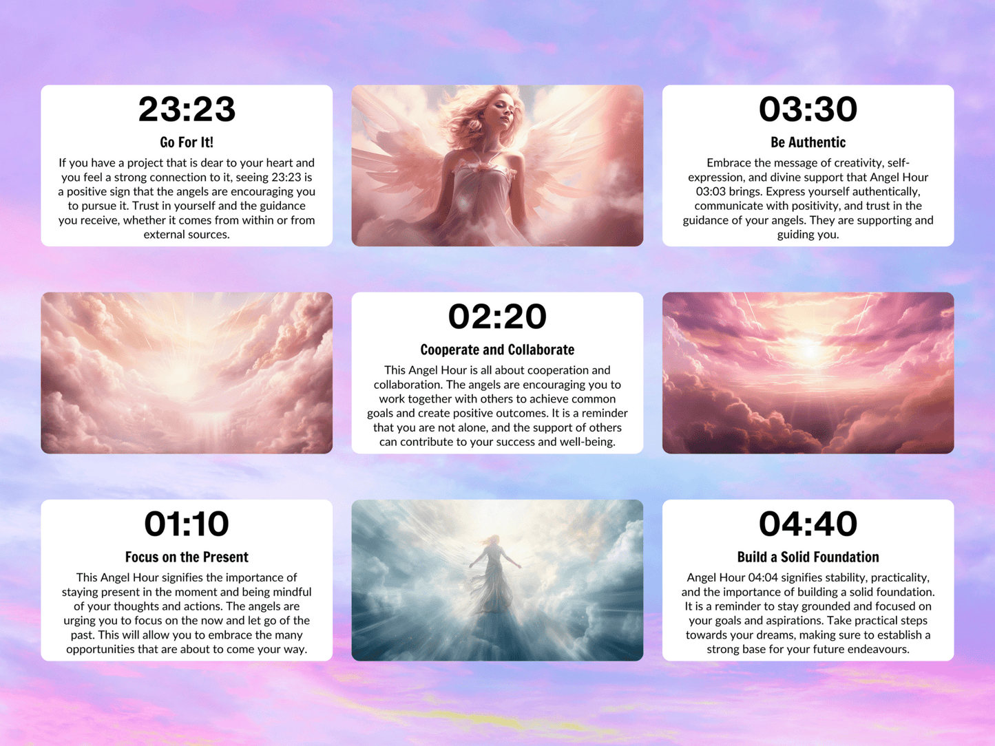 The Angel Hour Cards ⏰ Synchronicity speaks. When the clock aligns, your angels are calling. - Hattie Thorn Tarot