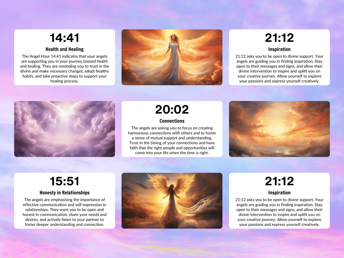 The Angel Hour Cards ⏰ Synchronicity speaks. When the clock aligns, your angels are calling. - Hattie Thorn Tarot