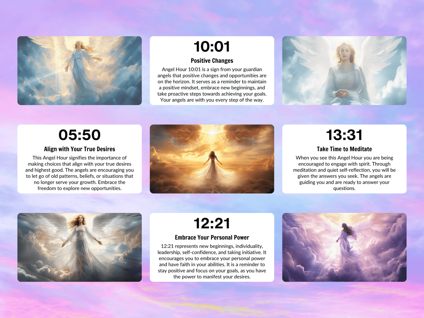 The Angel Hour Cards ⏰ Synchronicity speaks. When the clock aligns, your angels are calling. - Hattie Thorn Tarot