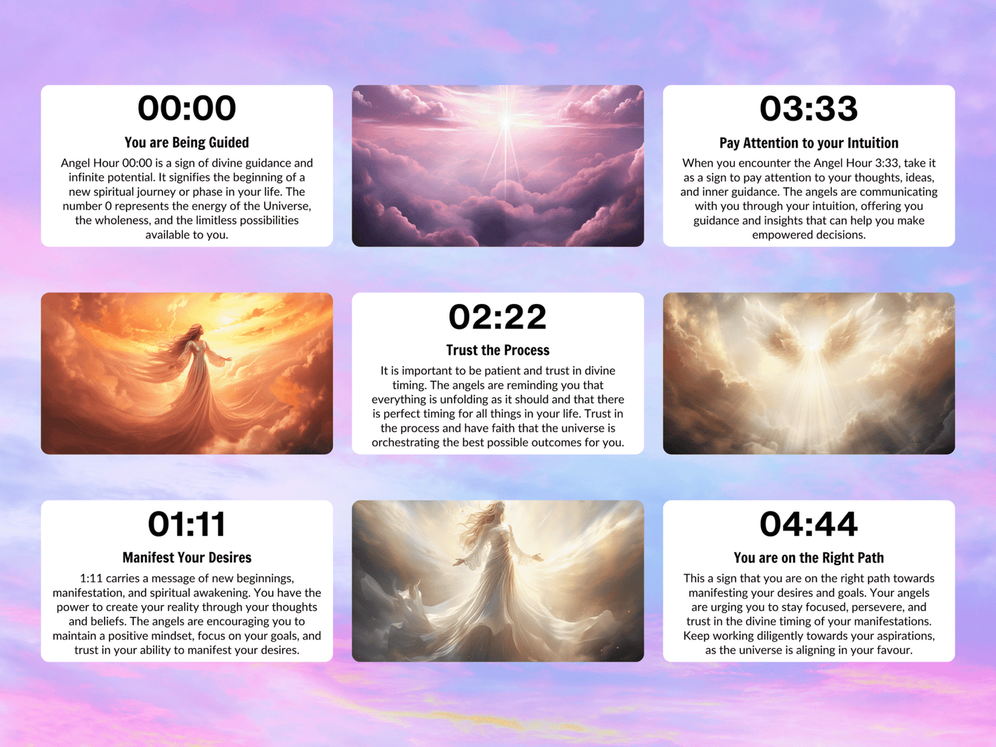 The Angel Hour Cards ⏰ Synchronicity speaks. When the clock aligns, your angels are calling. - Hattie Thorn Tarot