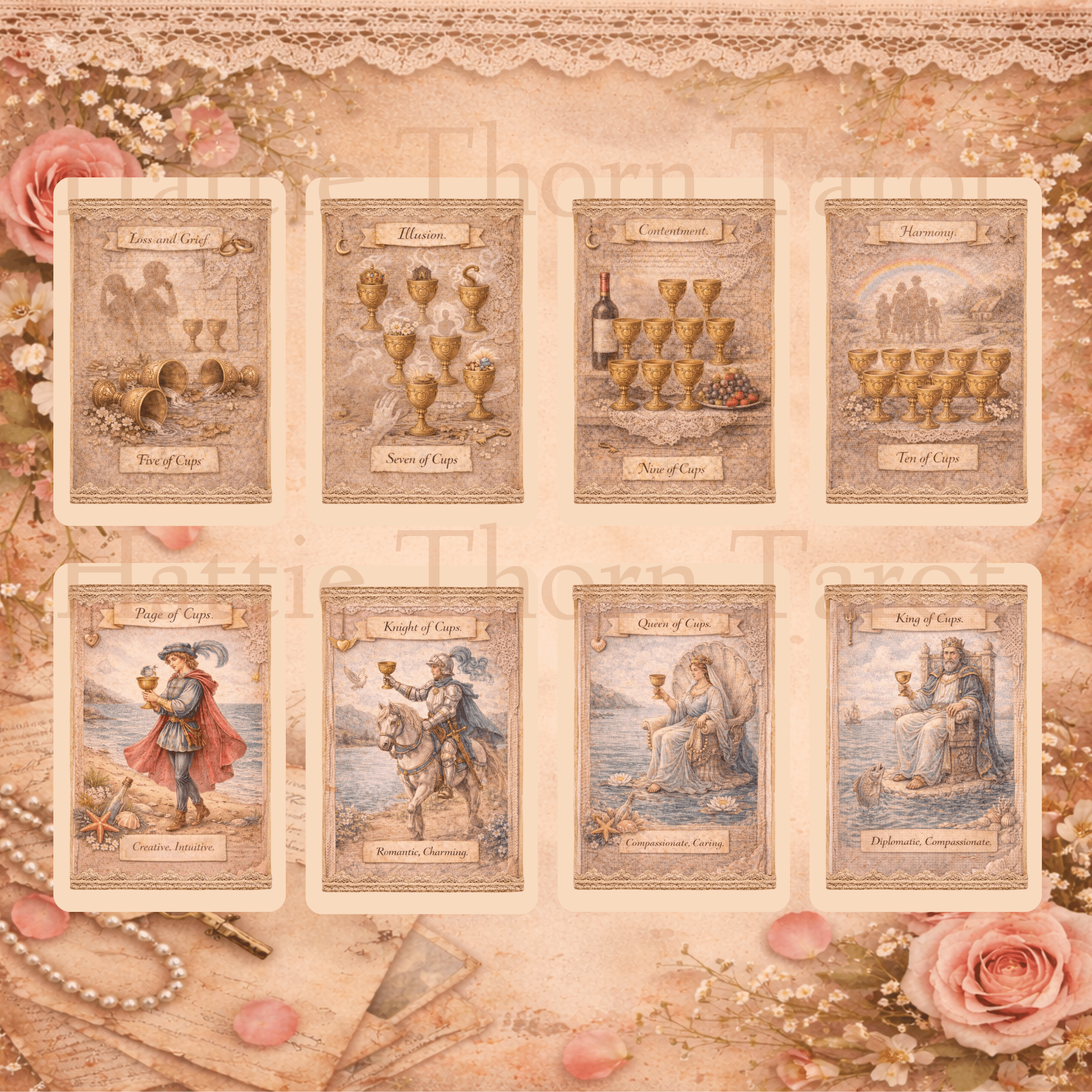 The Keepsake Tarot 🕯️ A vintage scrapbook tarot deck where memories, whispers, and hidden truths unfold through lace and parchment - Hattie Thorn Tarot