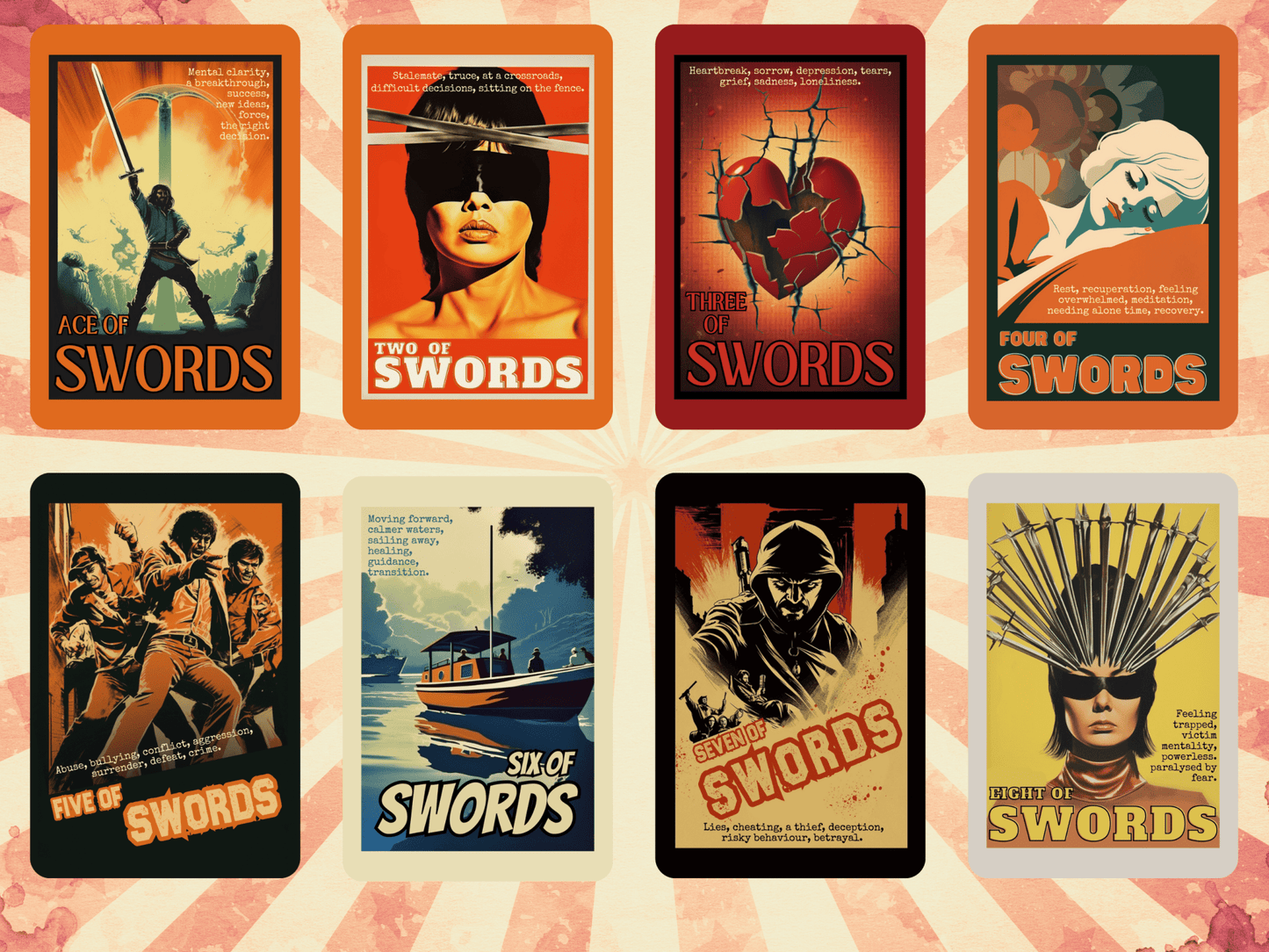 The Retro Poster Tarot 🍿 Classic tarot with a vintage cinema twist. - Hattie Thorn Tarot