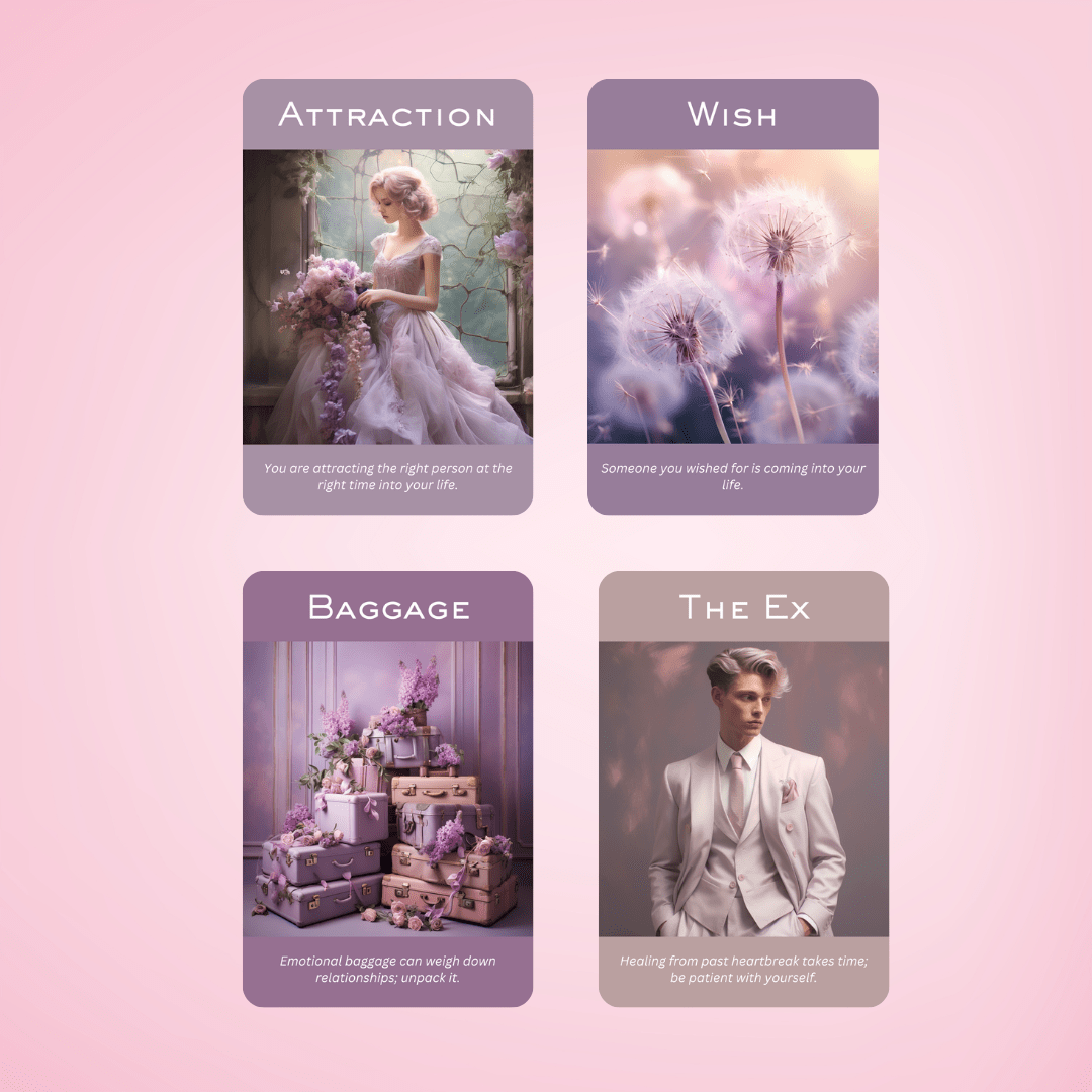 The Romance and Love Oracle 💕 Unlock the secrets of the heart with this soulful 50 - card love oracle. - Hattie Thorn Tarot