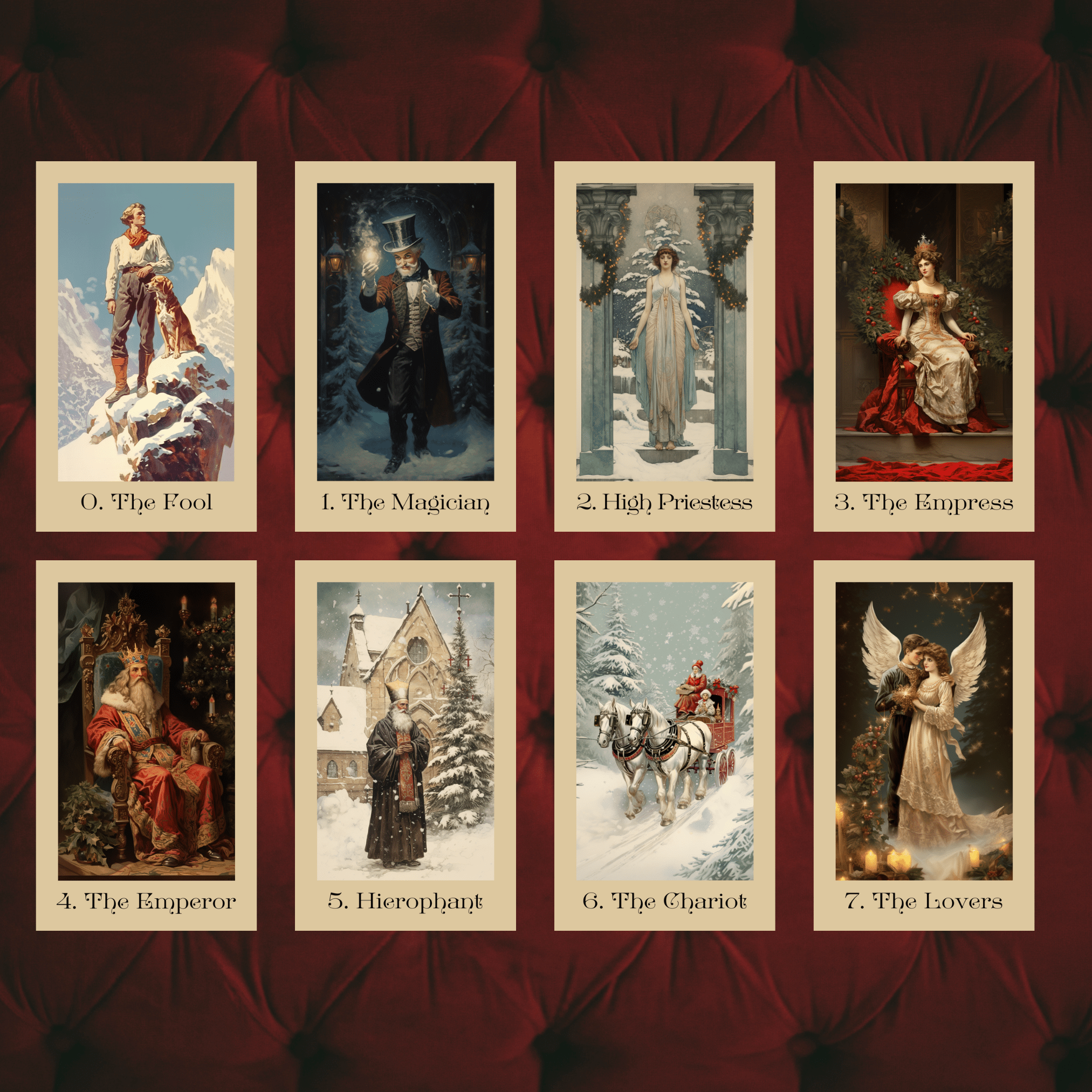 The Vintage Christmas Tarot 🎁 A 78 - card tarot deck steeped in Victorian yuletide elegance and festive nostalgia - Hattie Thorn Tarot