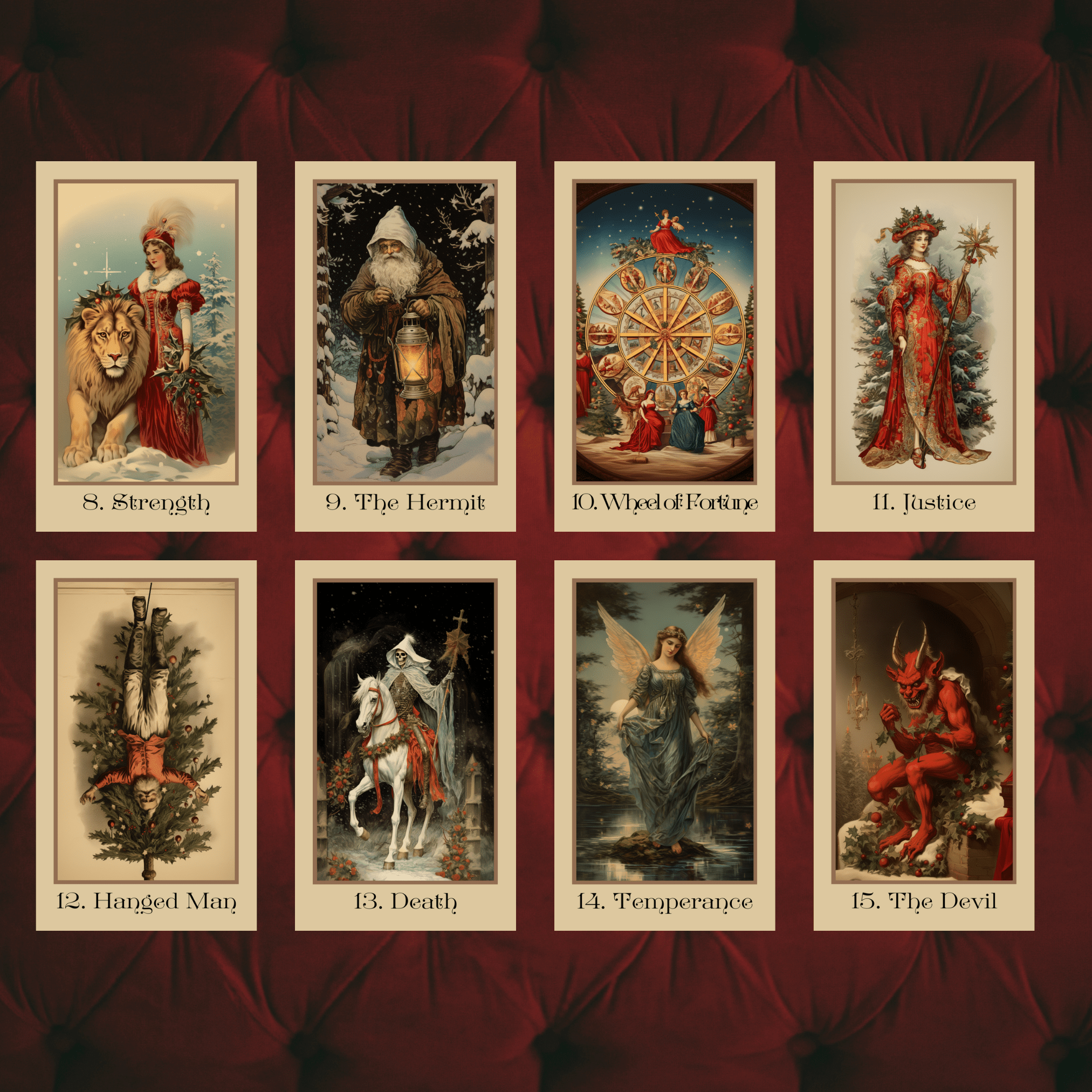 The Vintage Christmas Tarot 🎁 A 78 - card tarot deck steeped in Victorian yuletide elegance and festive nostalgia - Hattie Thorn Tarot