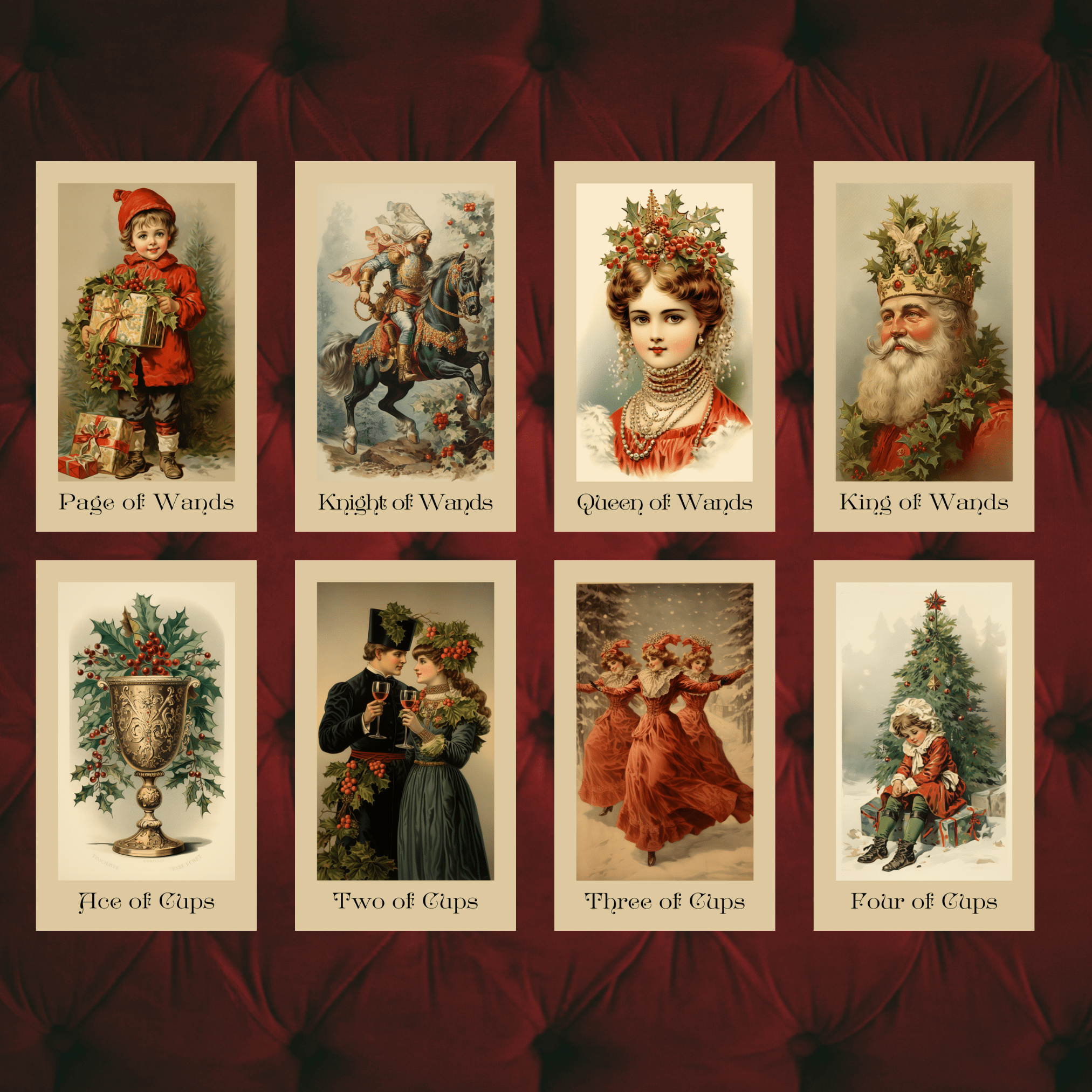 The Vintage Christmas Tarot 🎁 A 78 - card tarot deck steeped in Victorian yuletide elegance and festive nostalgia - Hattie Thorn Tarot