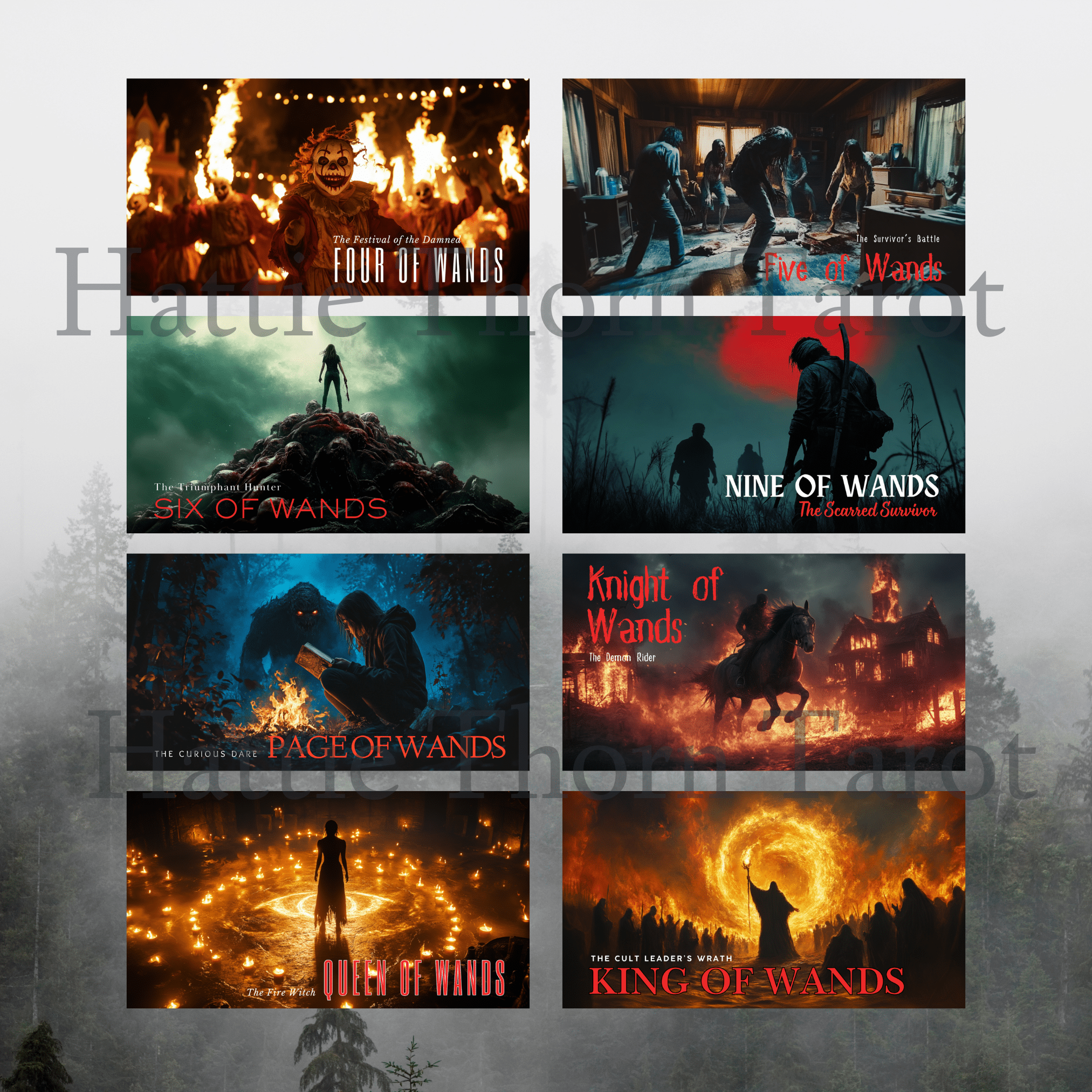 Twisted Tarot ♦ A cinematic tarot deck that reads like a horror movie still you can’t unsee. - Hattie Thorn Tarot