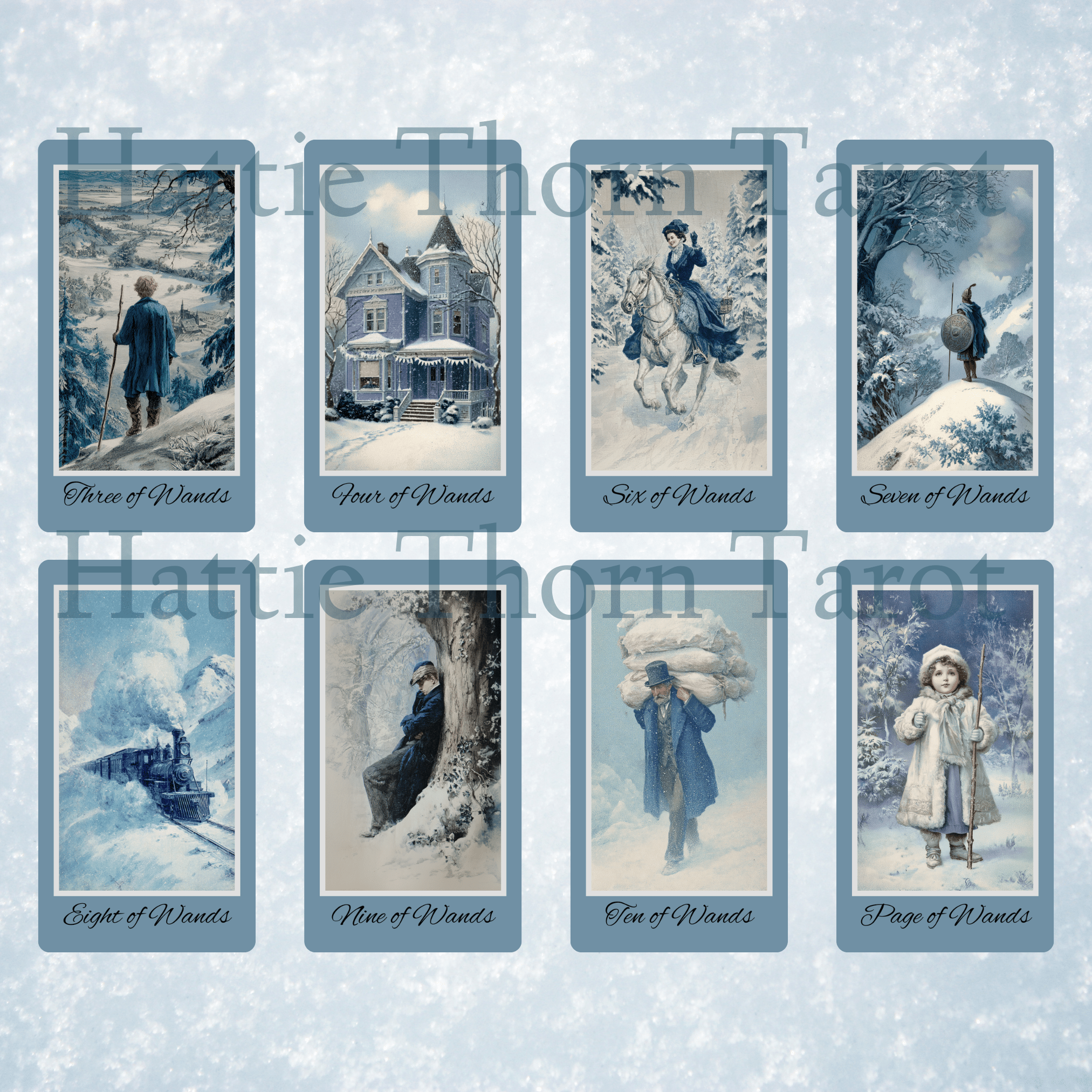 Wintertide Tarot 🌨️ A soft - spoken 78 - card deck for solstice readings, frosted truths, and lamplit stillness. - Hattie Thorn Tarot