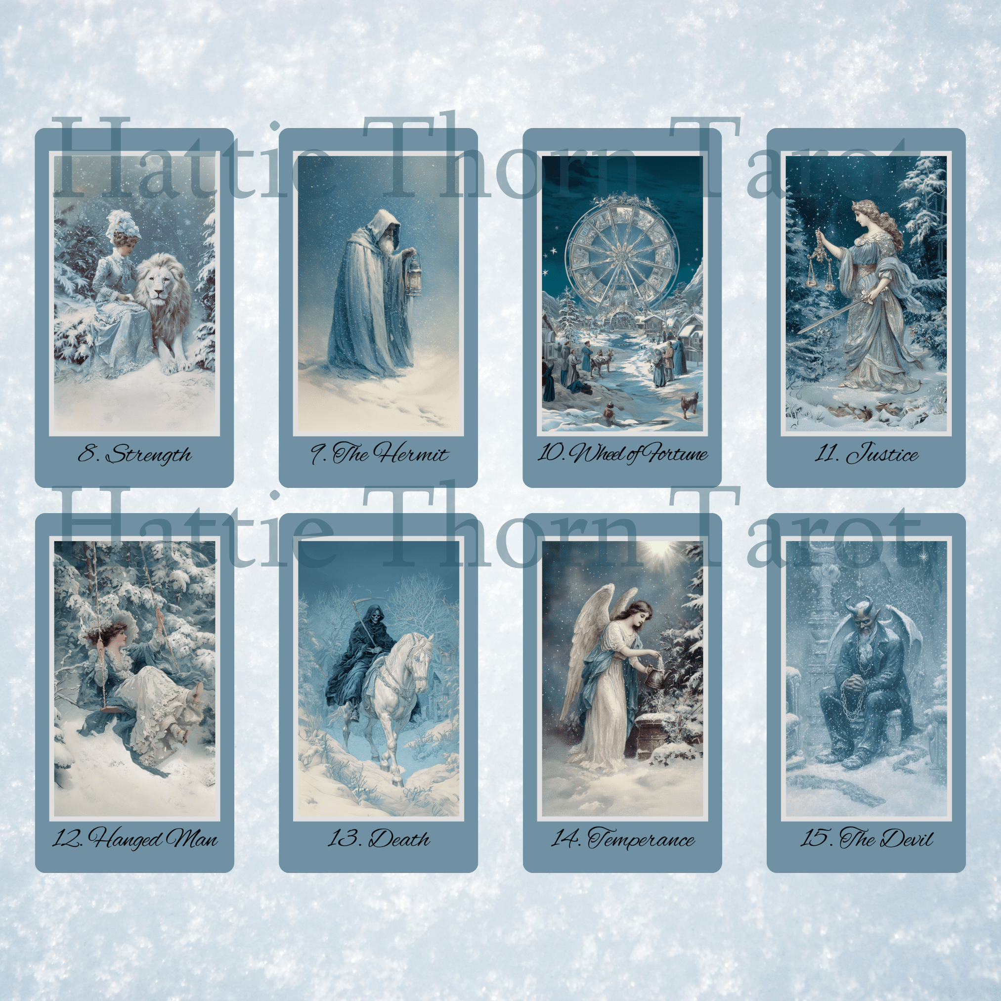 Wintertide Tarot 🌨️ A soft - spoken 78 - card deck for solstice readings, frosted truths, and lamplit stillness. - Hattie Thorn Tarot