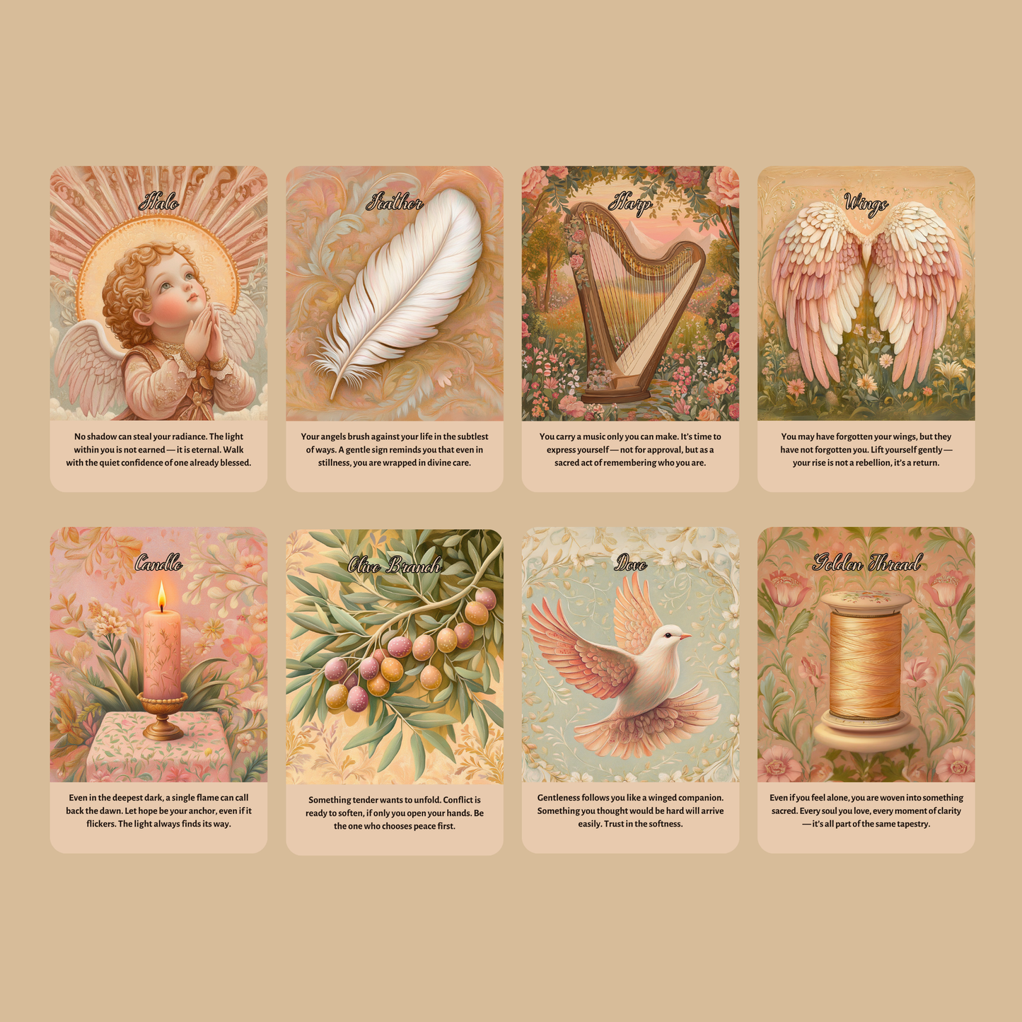 Angelic Bloom Tarot & Oracle Bundle 👼 A Heavenly 2-Deck Set for Intuitive Readings