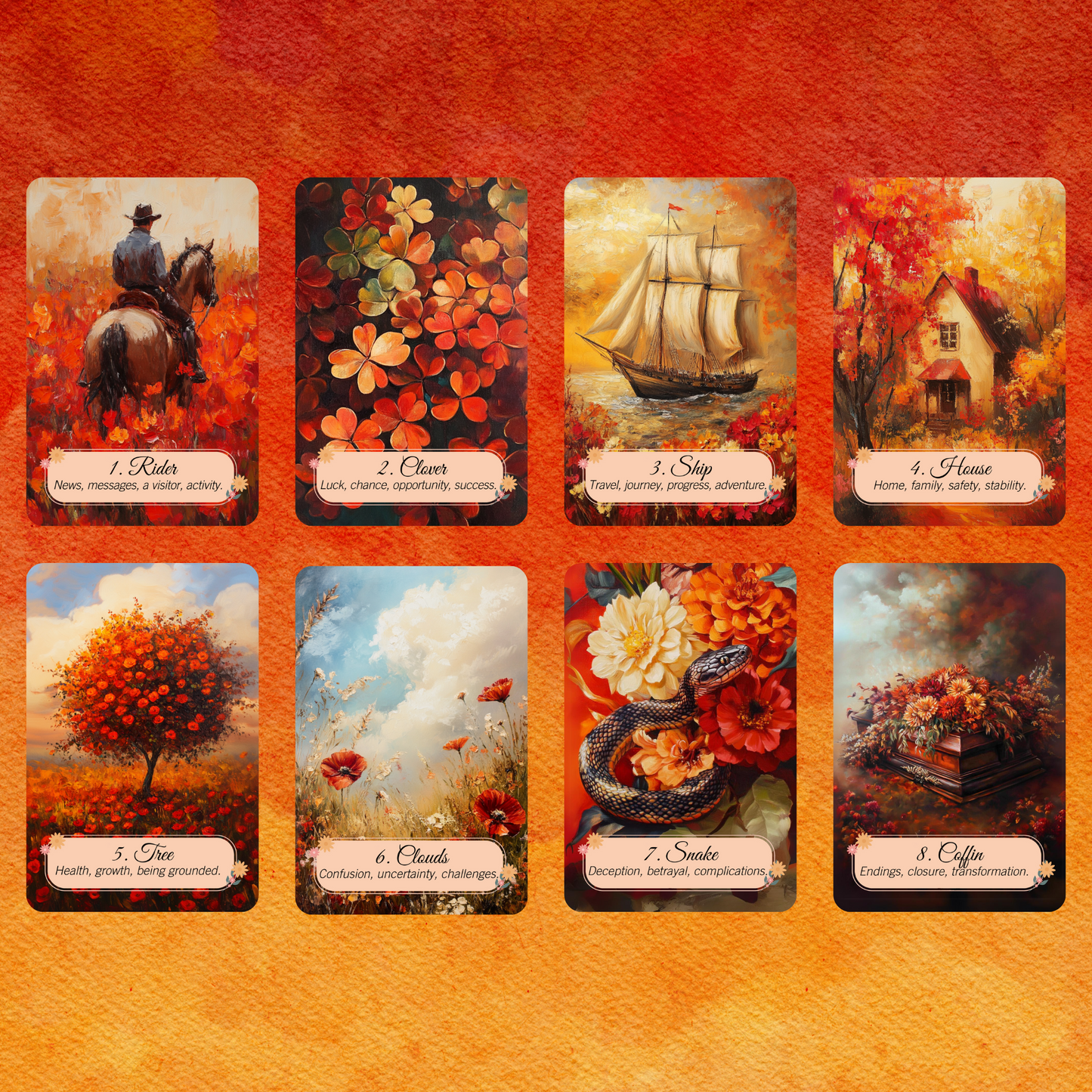 Autumn Fields Tarot and Lenormand Bundle by Hattie Thorn. 2 Deck Special!