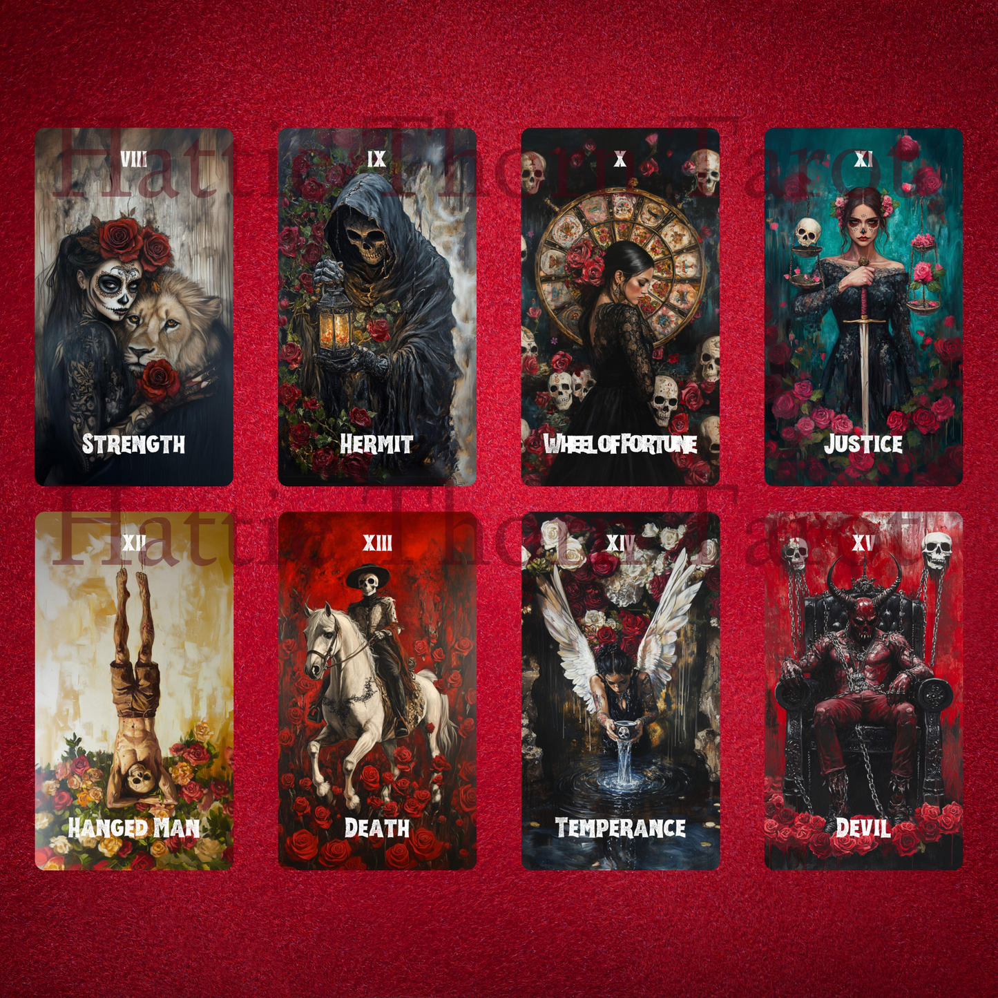 Memento Mori Tarot by Hattie Thorn. Original Design 78 Card Deck Based on Rider Waite including Memento Mori Tuck Box