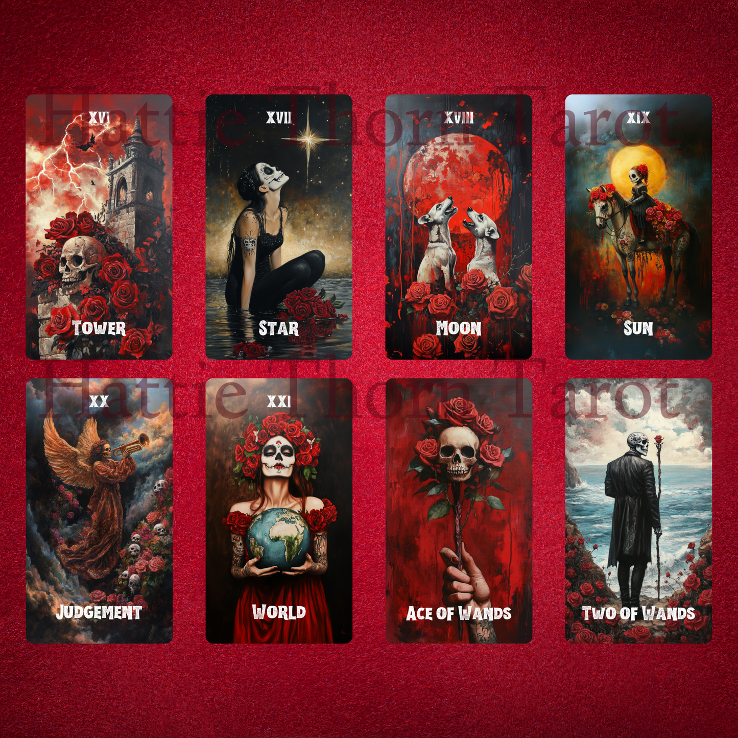 Memento Mori Tarot by Hattie Thorn. Original Design 78 Card Deck Based on Rider Waite including Memento Mori Tuck Box