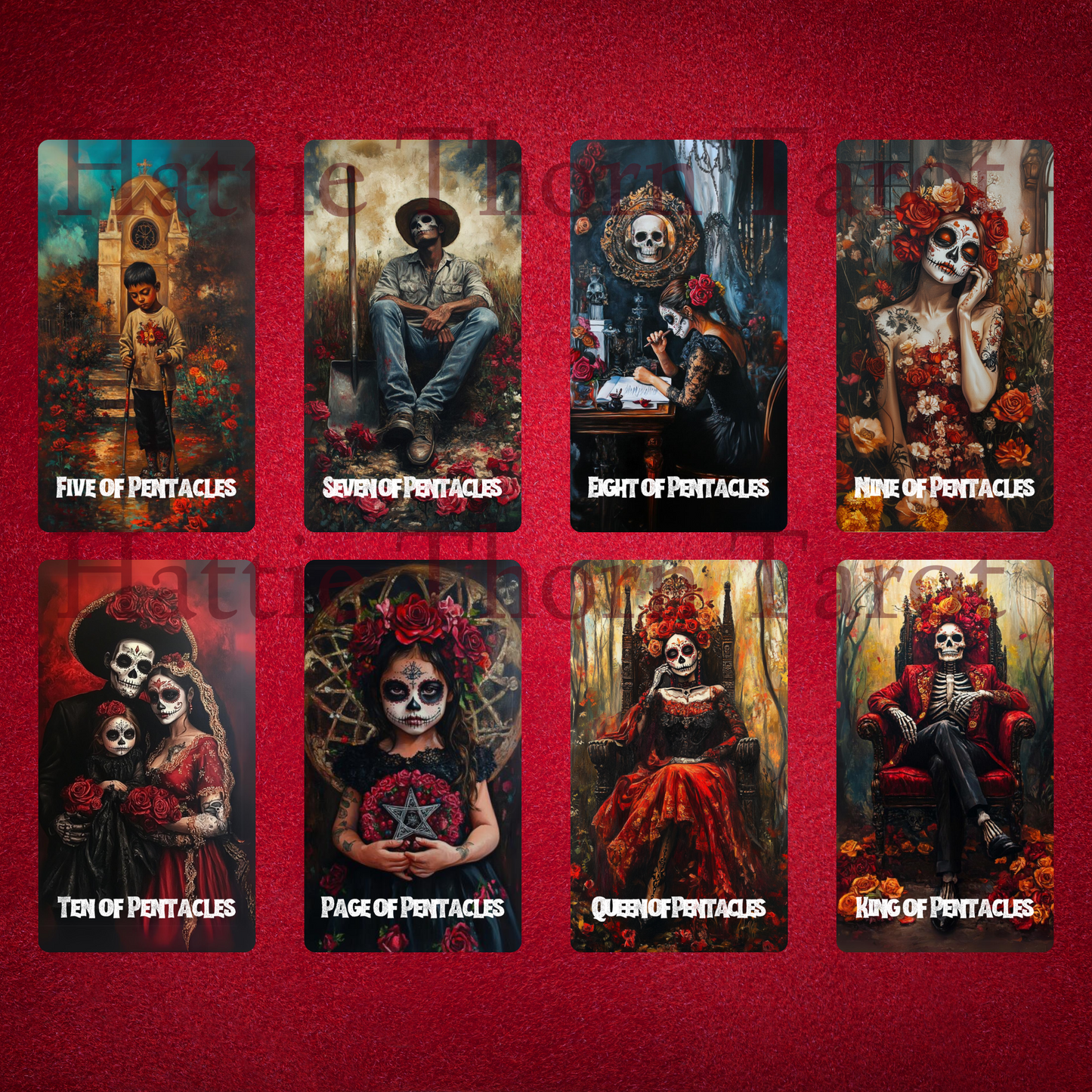 Memento Mori Tarot by Hattie Thorn. Original Design 78 Card Deck Based on Rider Waite including Memento Mori Tuck Box