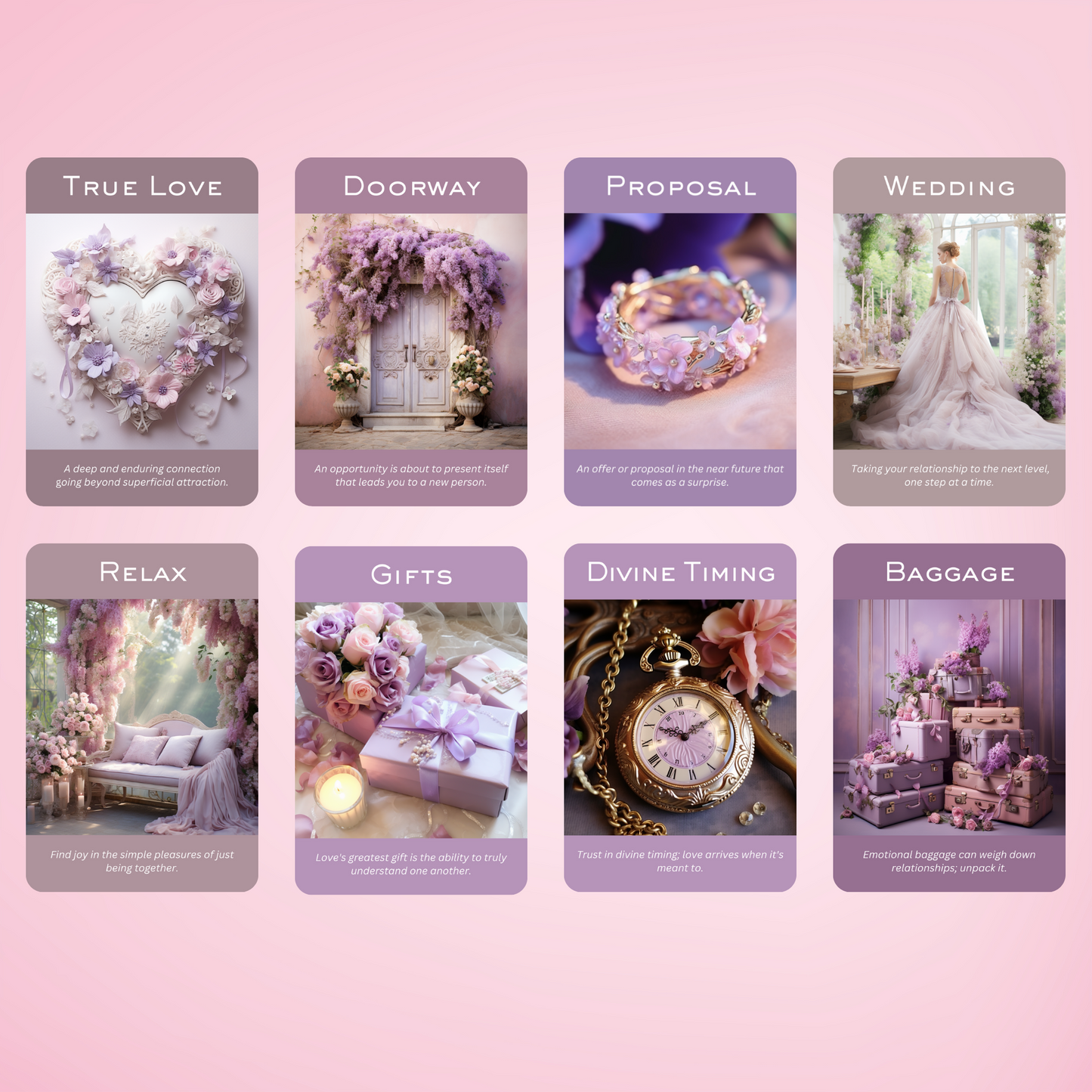 The Romance and Love Oracle by Hattie Thorn 50 Card Deck Including Printed Tuck Box