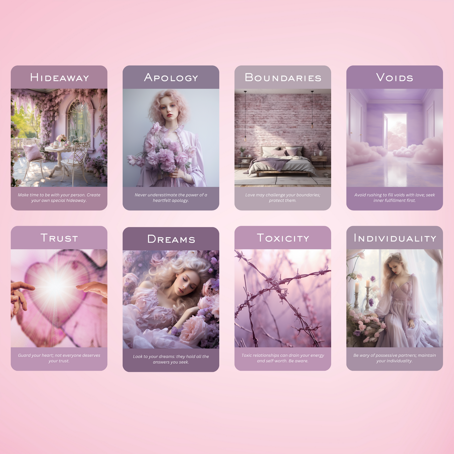 The Romance and Love Oracle by Hattie Thorn 50 Card Deck Including Printed Tuck Box