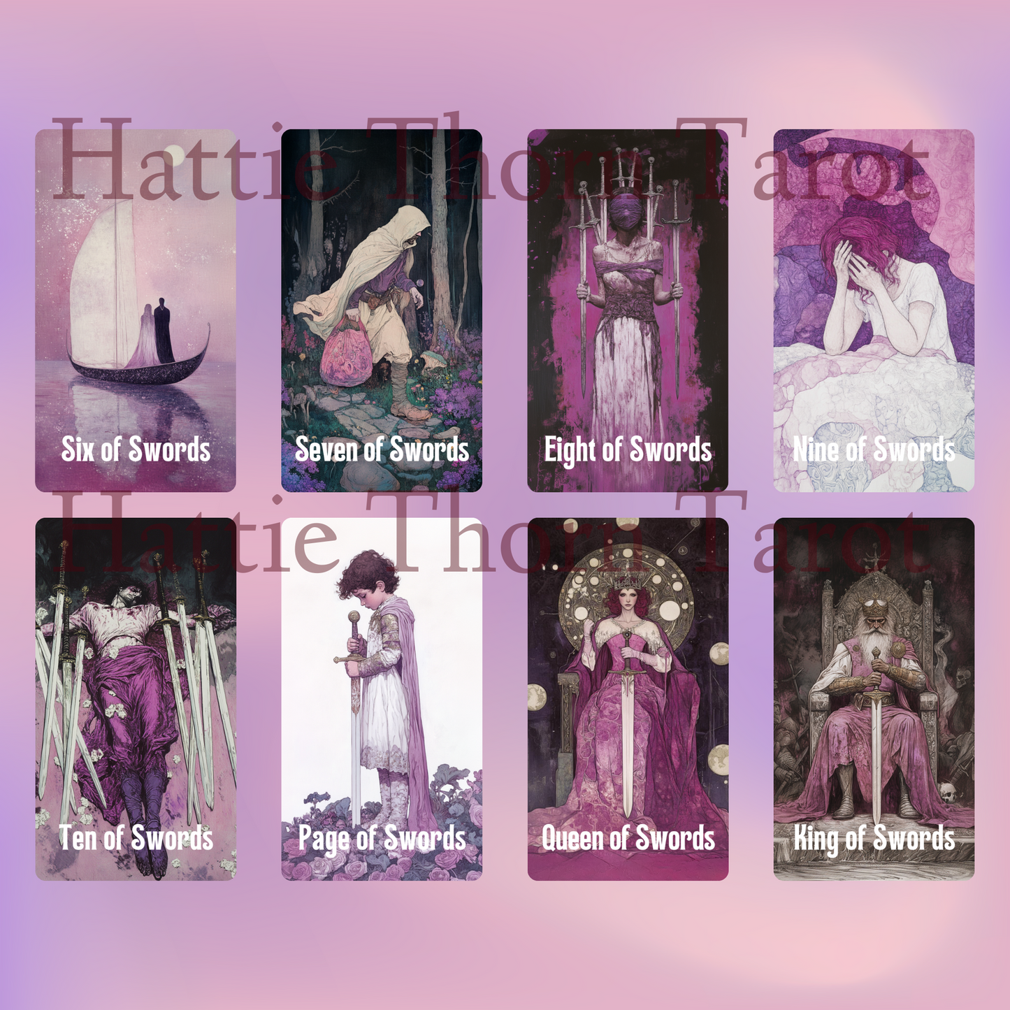 Enchanted Veil Tarot by Hattie Thorn. Original Design 78 Card Deck Based on Rider Waite including Enchanted Veil Tuck Box