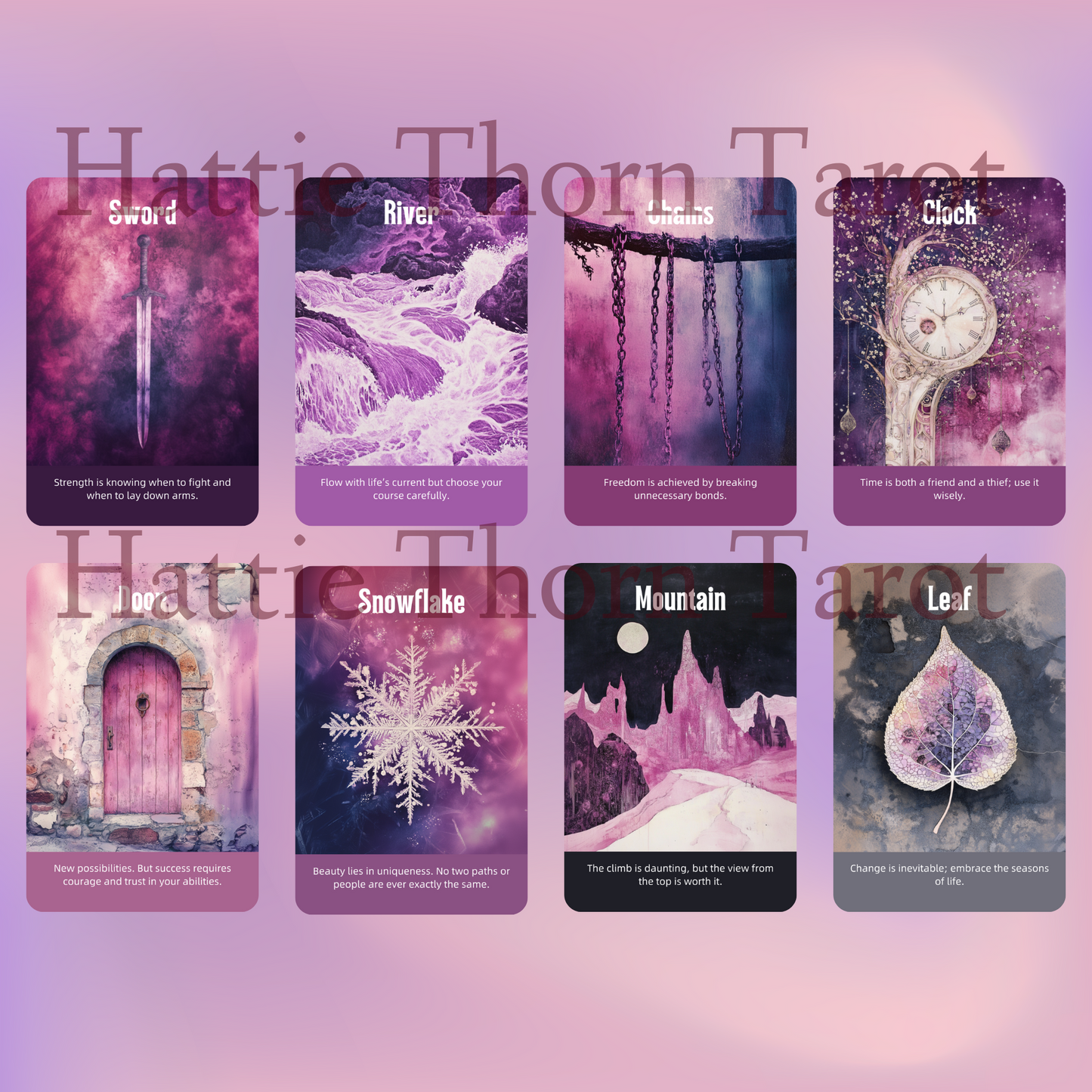Enchanted Veil Oracle by Hattie Thorn. Original Design 50 Card Deck including Enchanted Veil Oracle Tuck Box