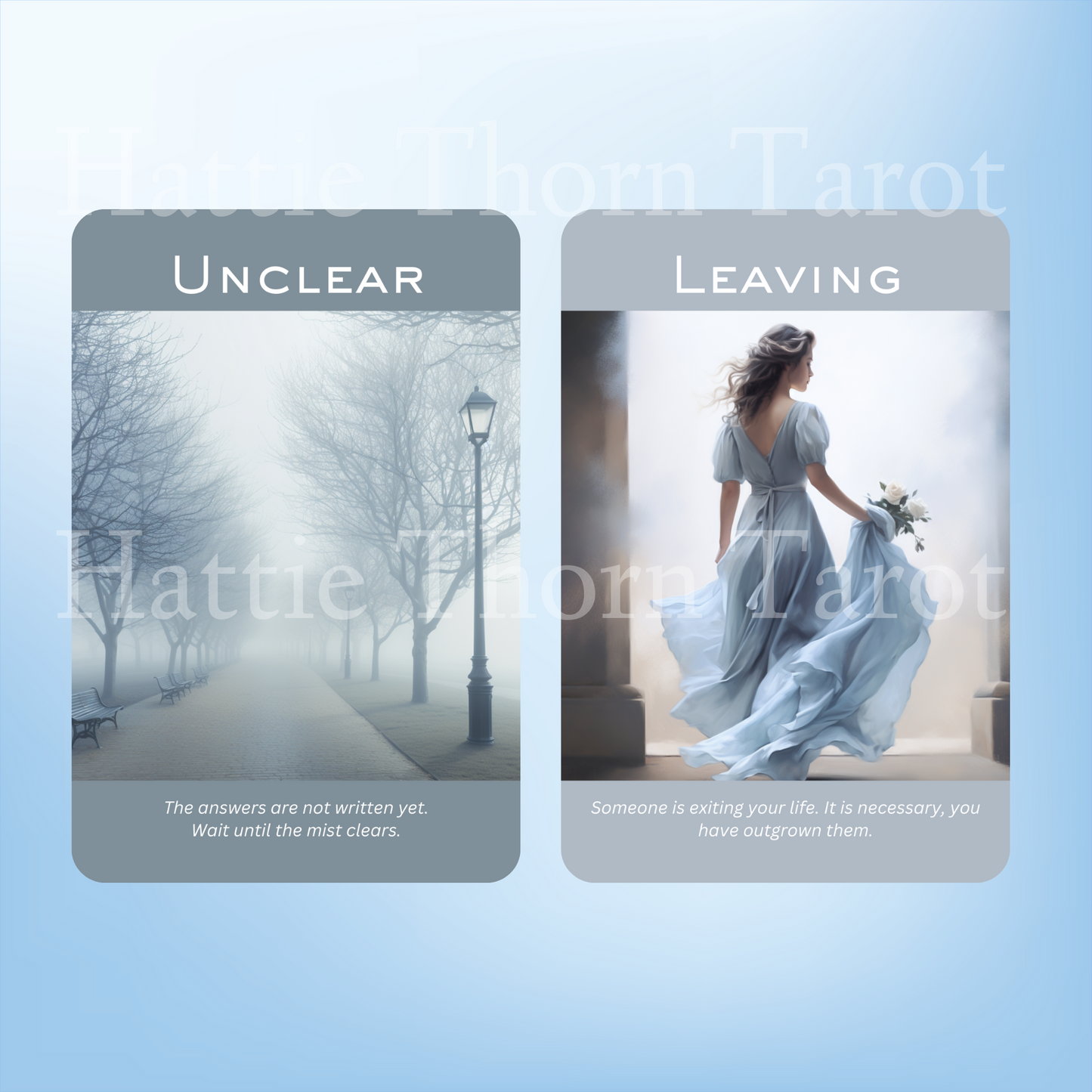 True Blue Romance and Love Oracle by Hattie Thorn 50 Card Deck Including Printed Tuck Box