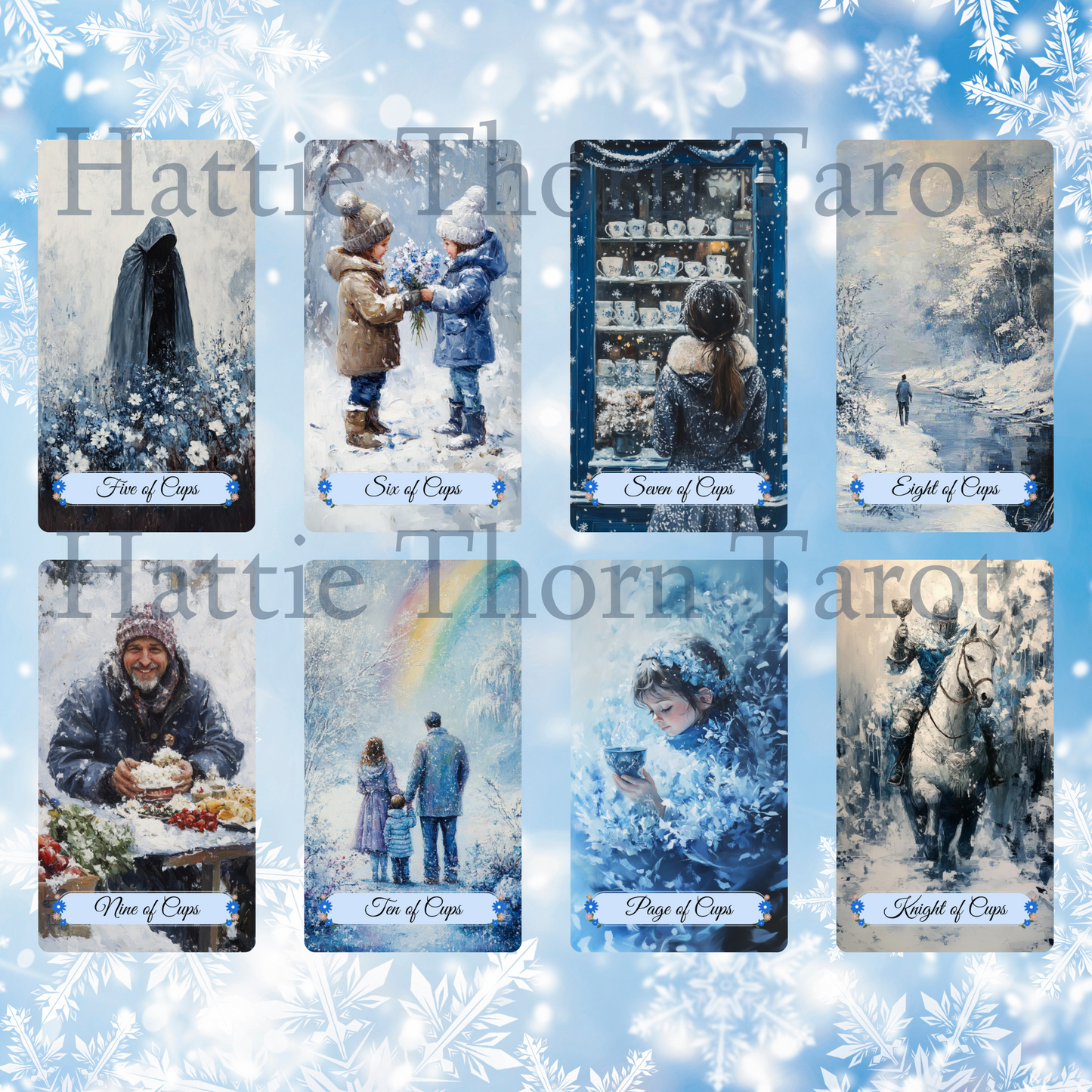 Winter Pastures Tarot by Hattie Thorn. Original Design 78 Card Deck Based on Rider Waite including Winter Pastures Tuck Box