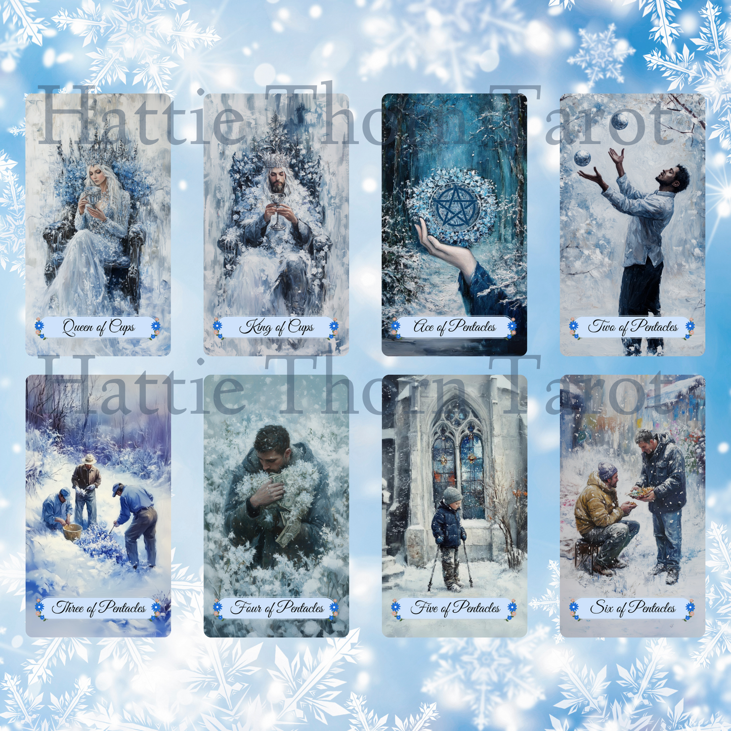 Winter Pastures Tarot by Hattie Thorn. Original Design 78 Card Deck Based on Rider Waite including Winter Pastures Tuck Box