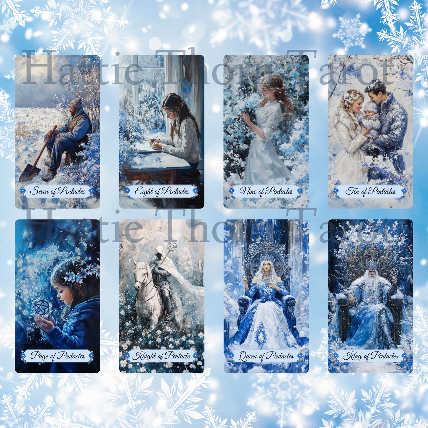 Winter Pastures Tarot by Hattie Thorn. Original Design 78 Card Deck Based on Rider Waite including Winter Pastures Tuck Box