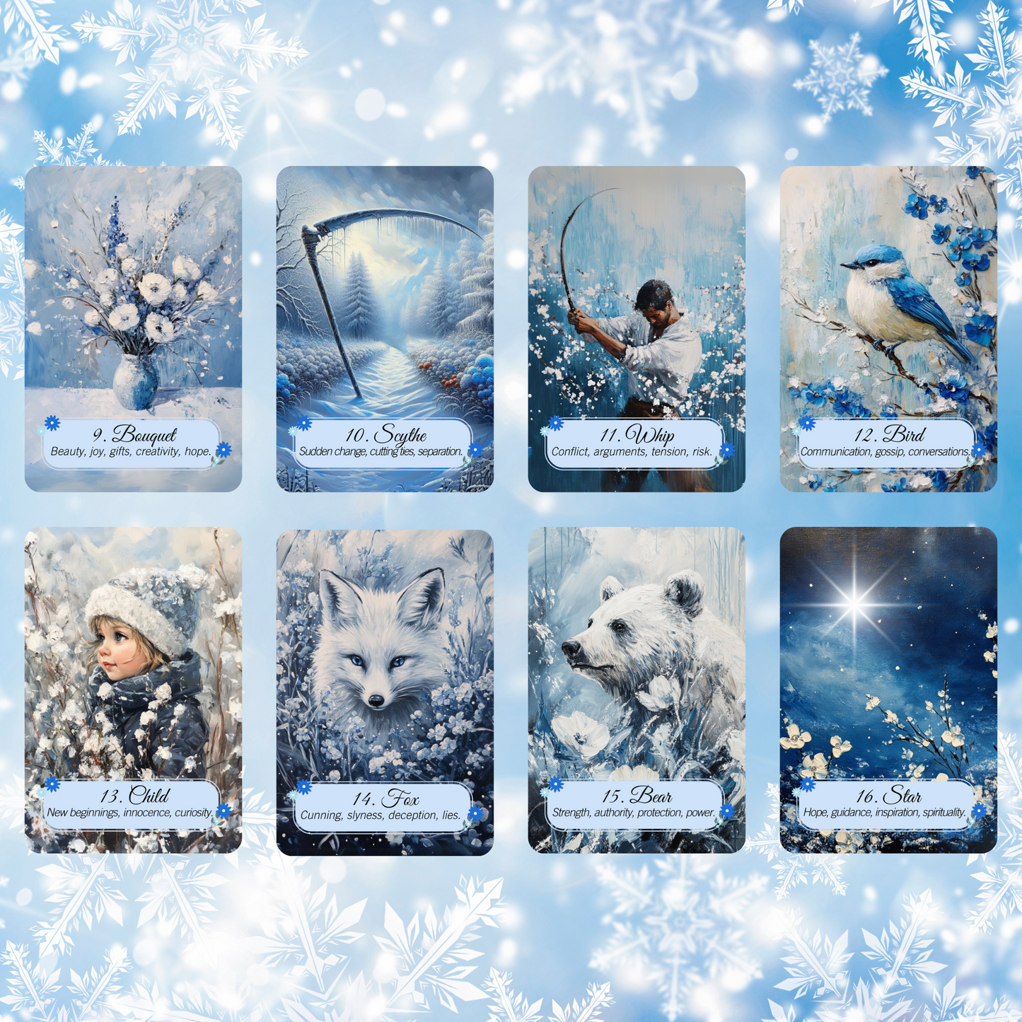 Winter Pastures Lenormand by Hattie Thorn. Original Design 45 Expanded Deck including Winter Pastures Tuck Box