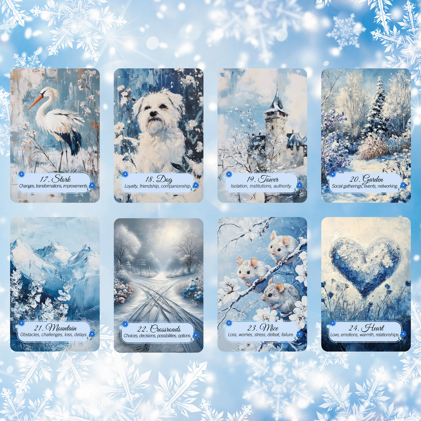 Winter Pastures Lenormand by Hattie Thorn. Original Design 45 Expanded Deck including Winter Pastures Tuck Box