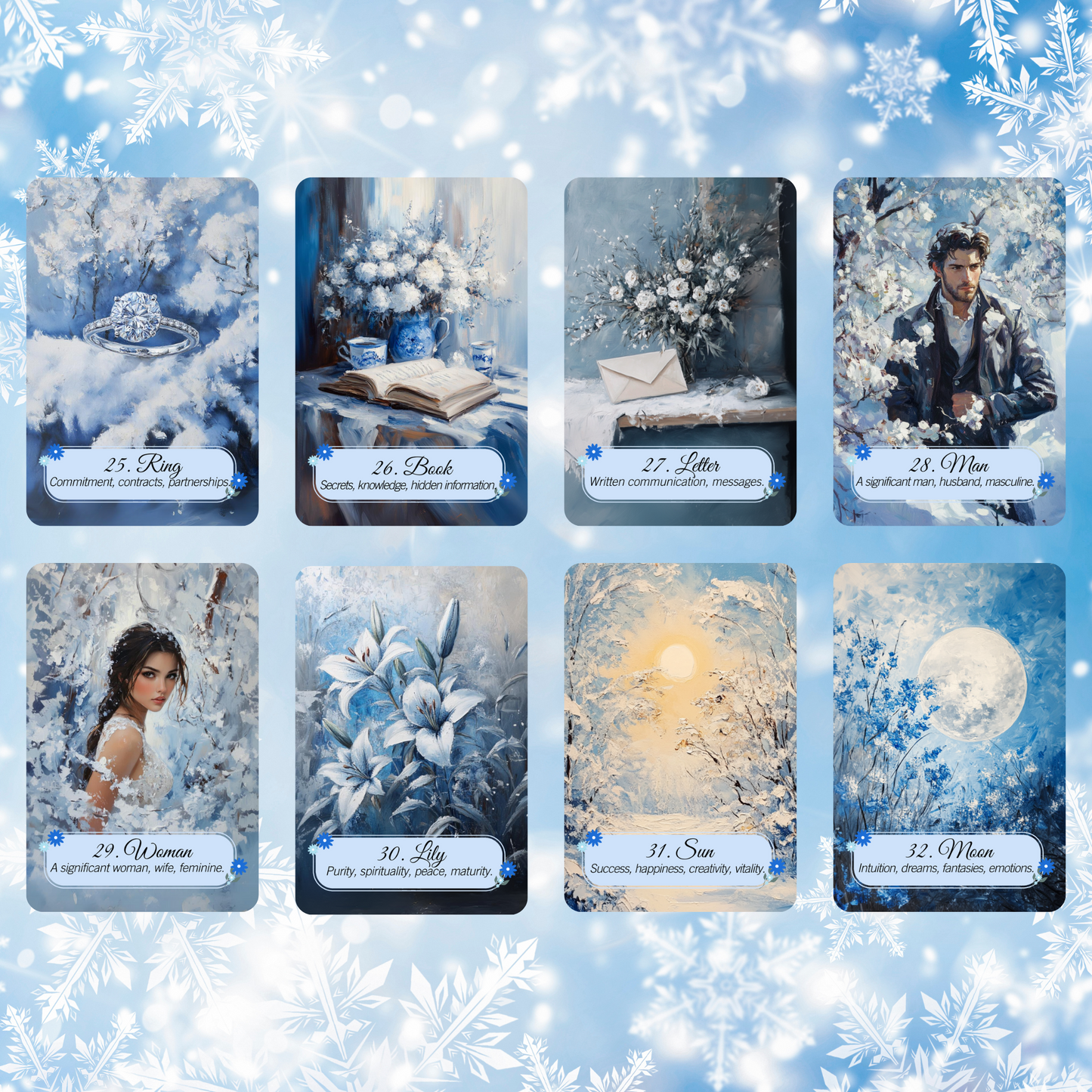 Winter Pastures Lenormand by Hattie Thorn. Original Design 45 Expanded Deck including Winter Pastures Tuck Box