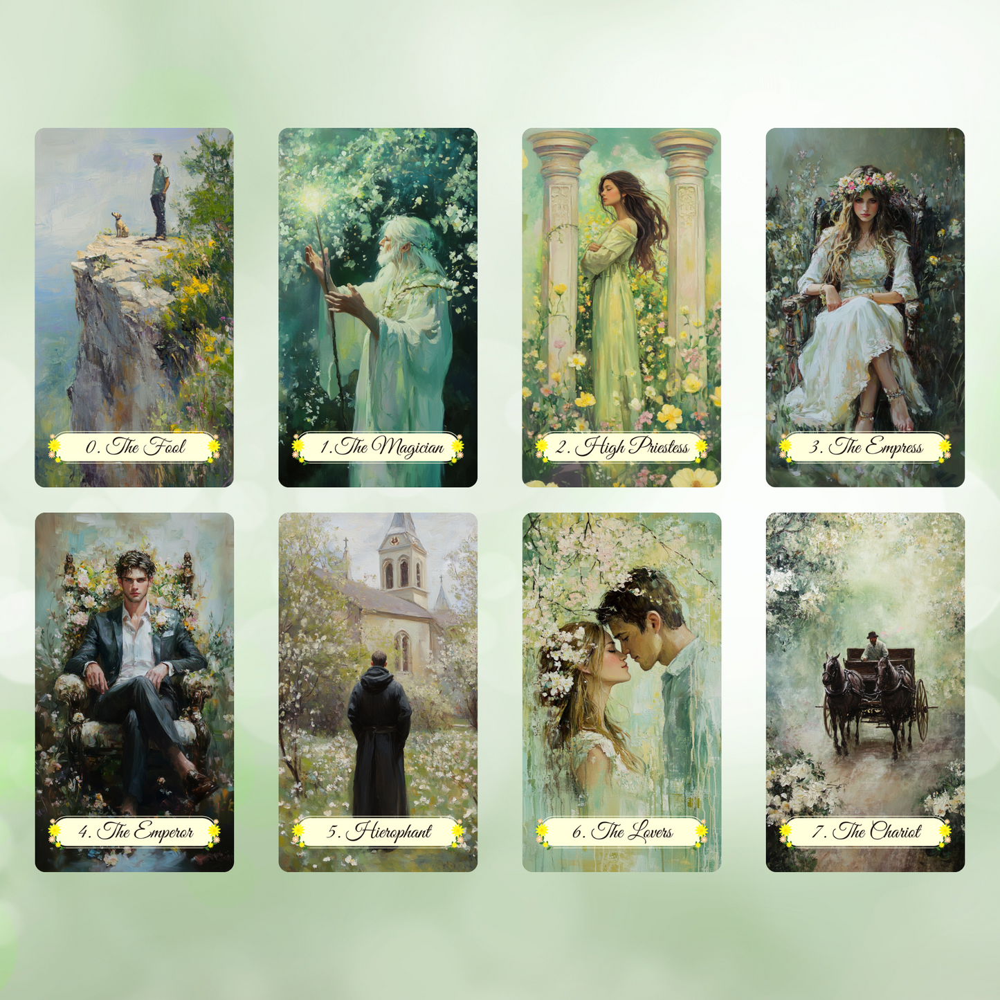 Spring Glade Tarot by Hattie Thorn. Original Design 78 Card Deck Based on Rider Waite including Spring Glade Tuck Box