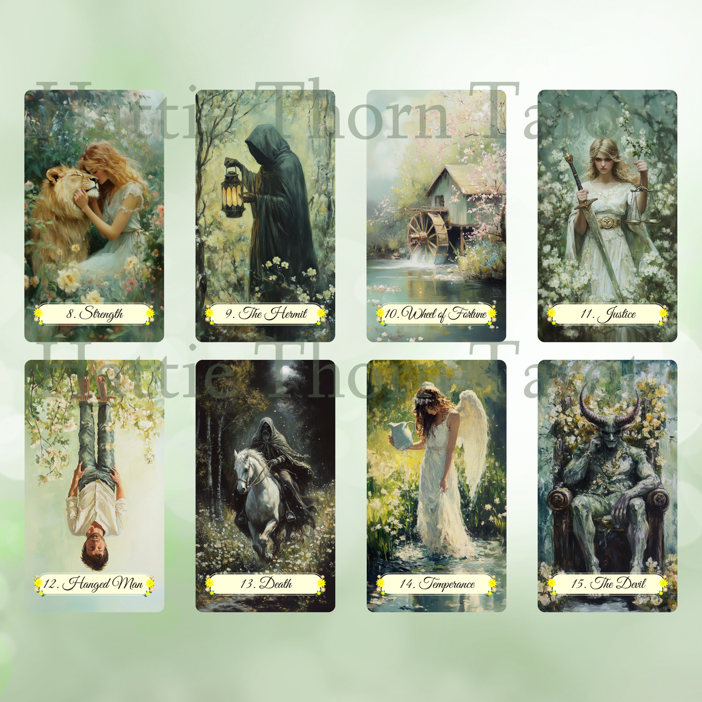 Spring Glade Tarot by Hattie Thorn. Original Design 78 Card Deck Based on Rider Waite including Spring Glade Tuck Box