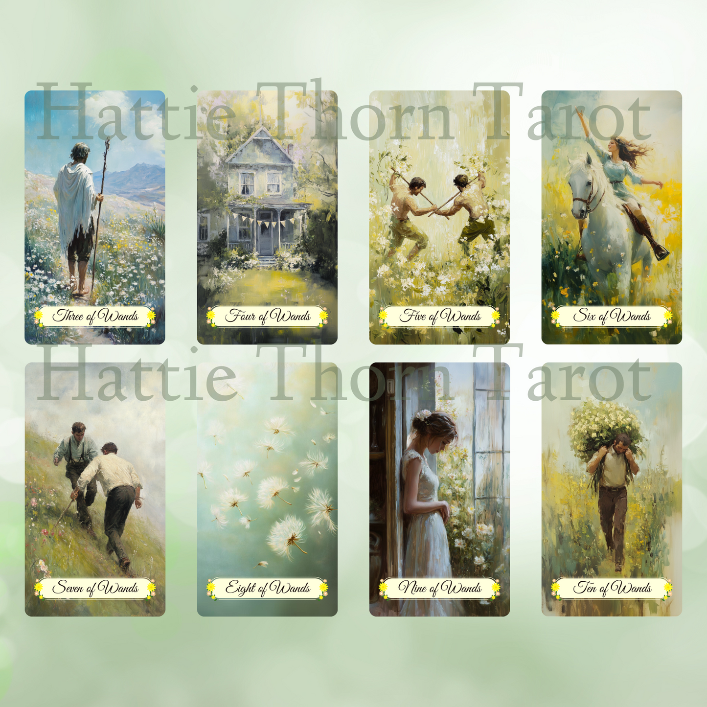 Spring Glade Tarot by Hattie Thorn. Original Design 78 Card Deck Based on Rider Waite including Spring Glade Tuck Box